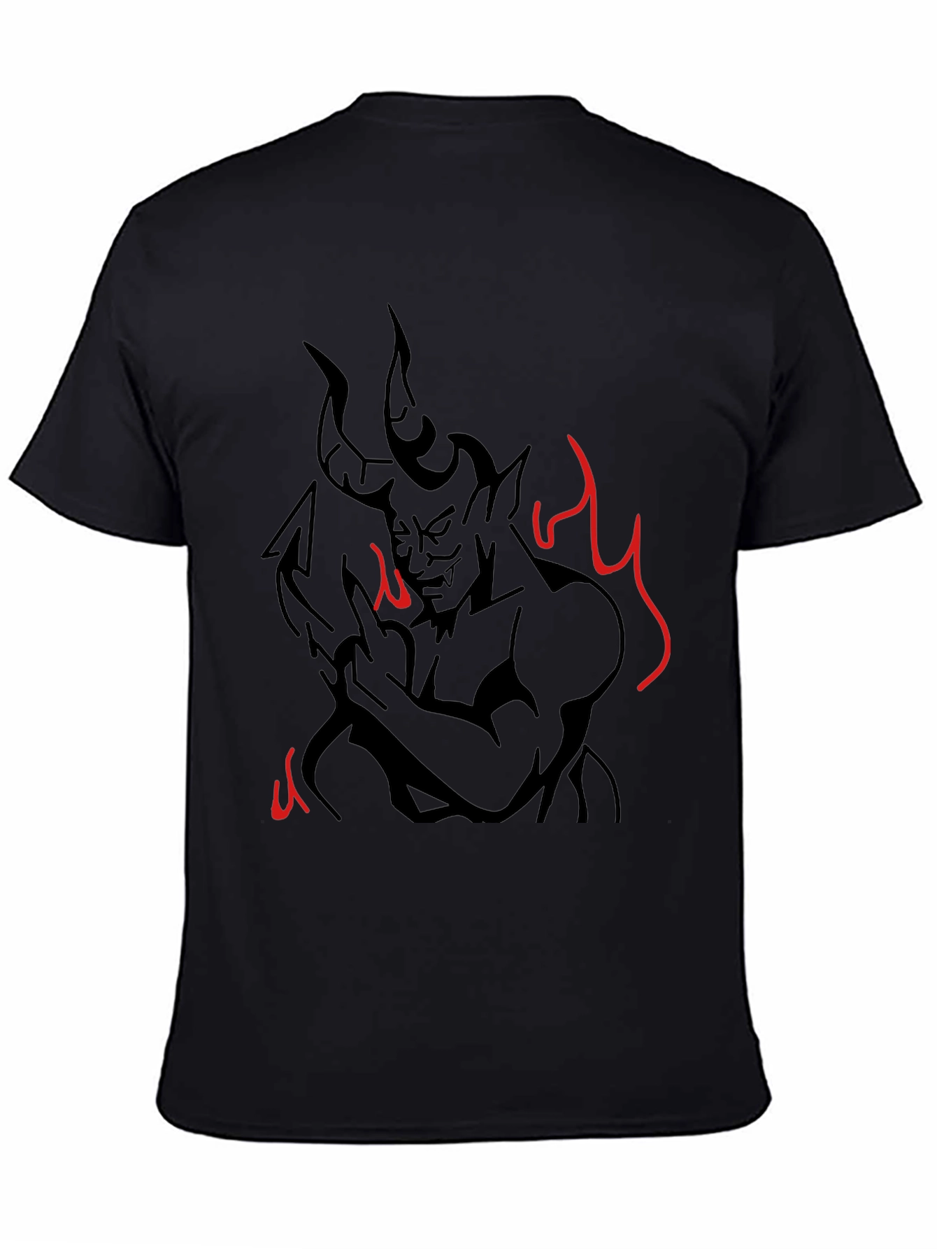 Devil Graphic Print T-Shirt - Mens Black Tee