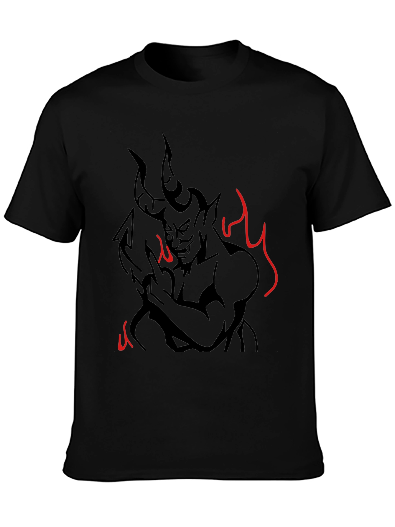Devil Graphic Print T-Shirt - Mens Black Tee