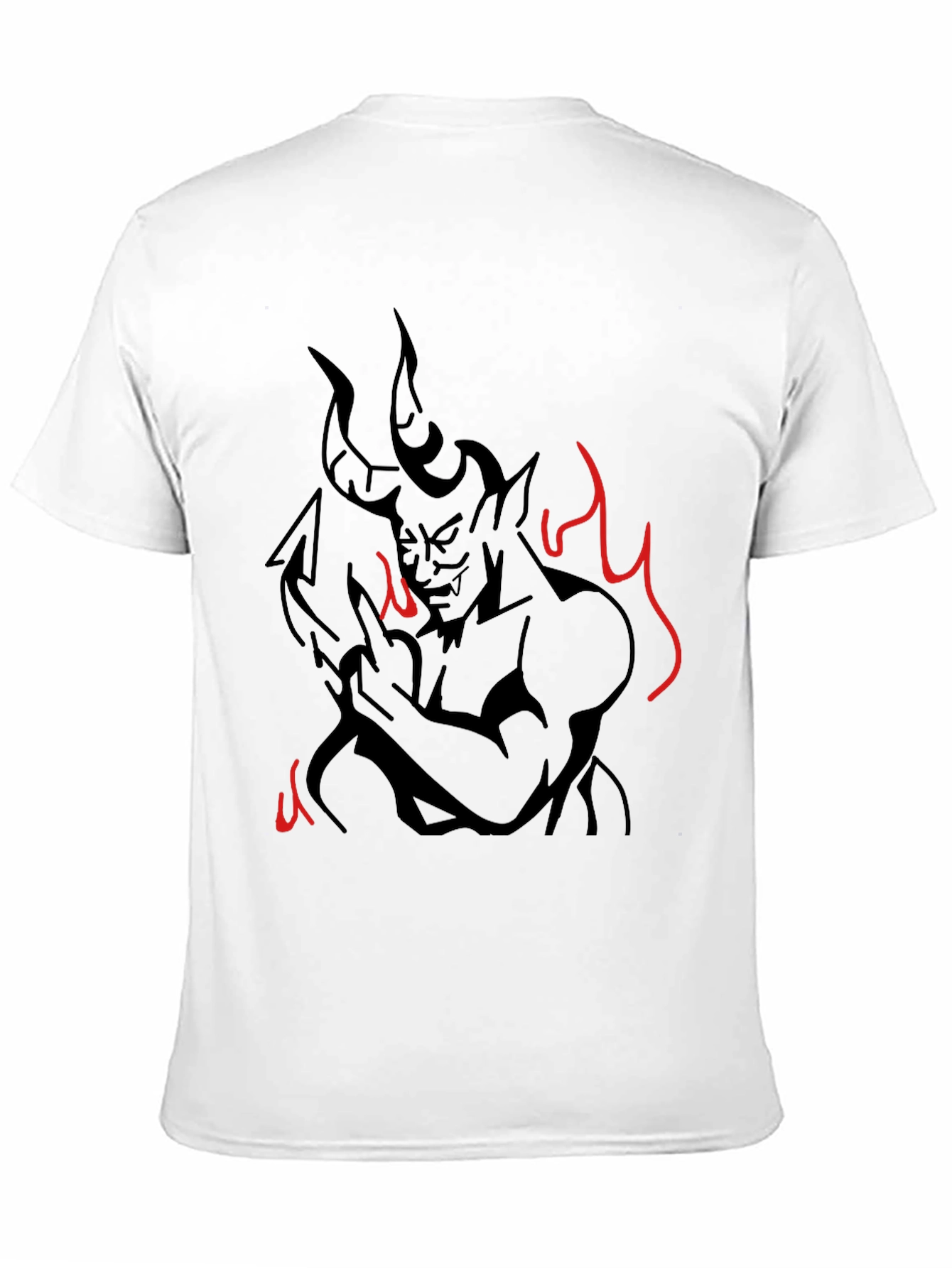 Devil Graphic Print T-Shirt - Mens Black Tee