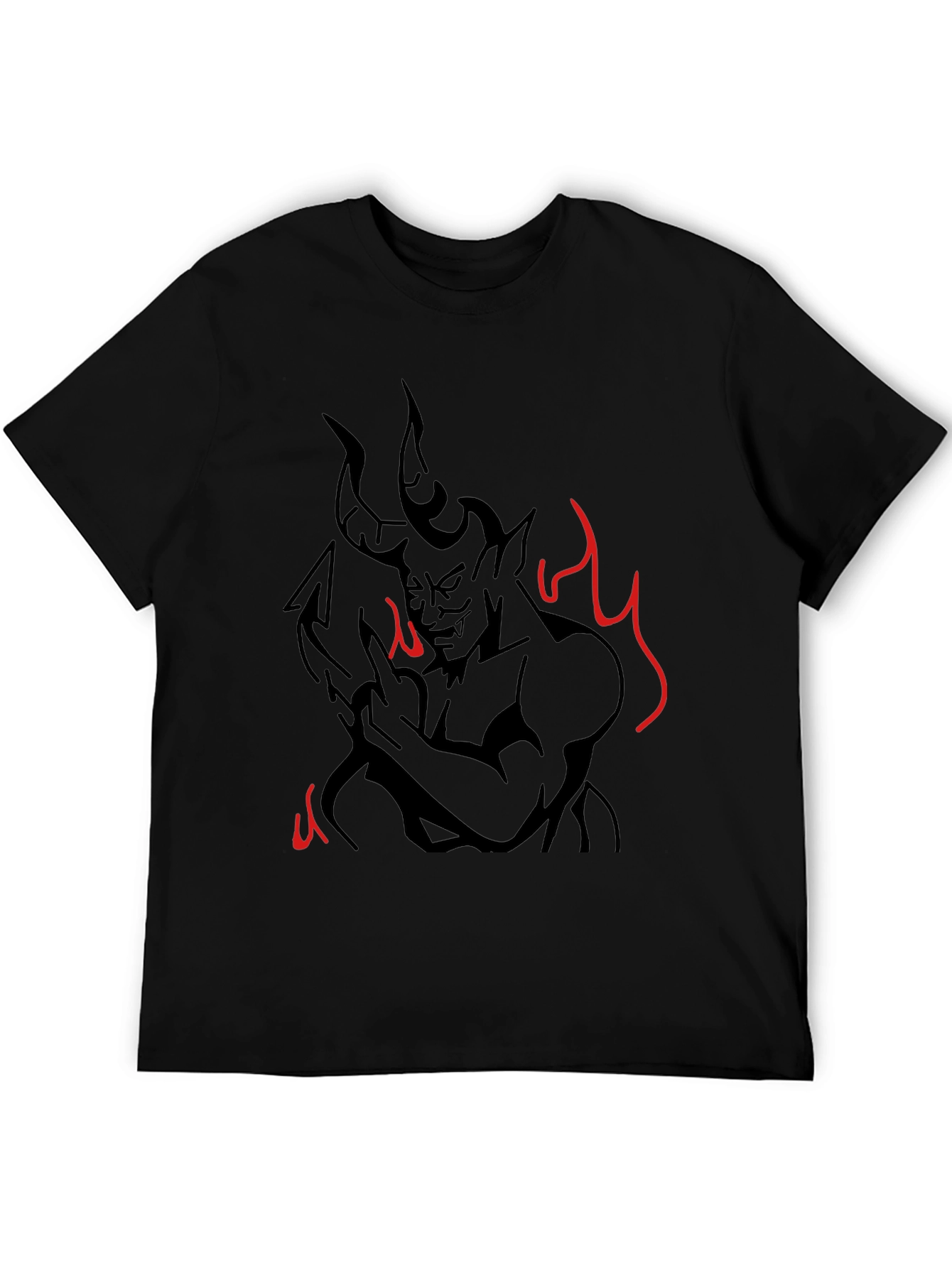 Devil Graphic Print T-Shirt - Mens Black Tee