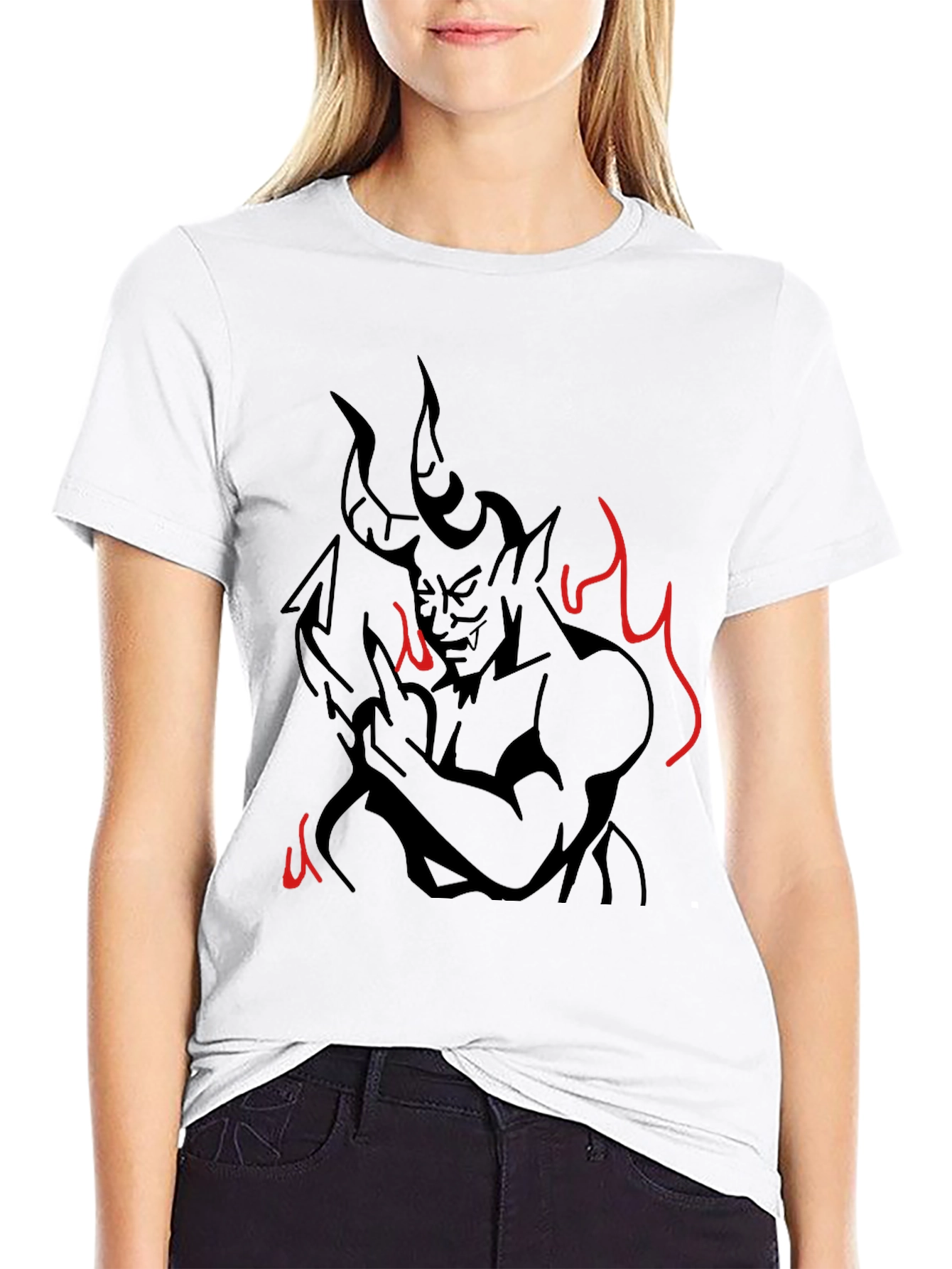 Devil Graphic Print T-Shirt - Mens Black Tee