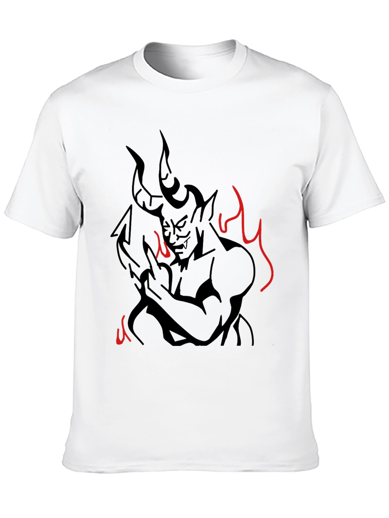 Devil Graphic Print T-Shirt - Mens Black Tee