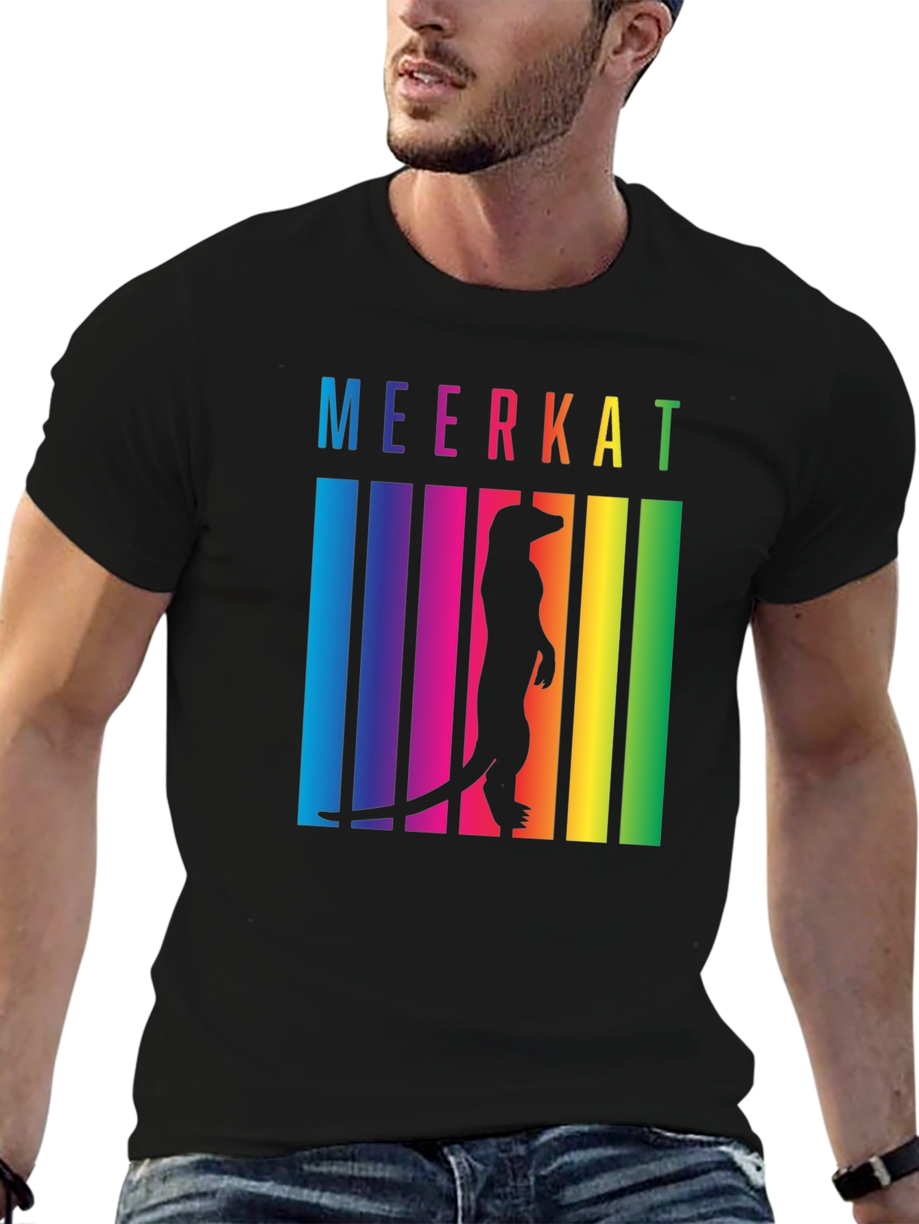 Meerkat Rainbow T-Shirt - Novelty Graphic Tee