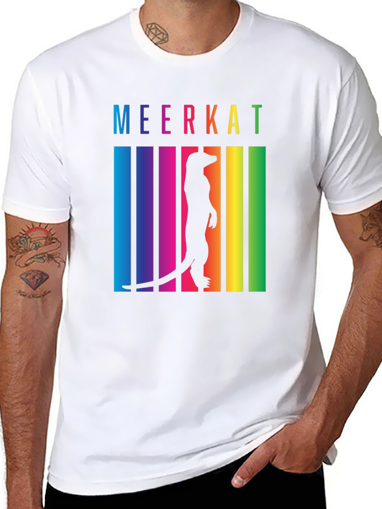 Meerkat Rainbow T-Shirt - Novelty Graphic Tee