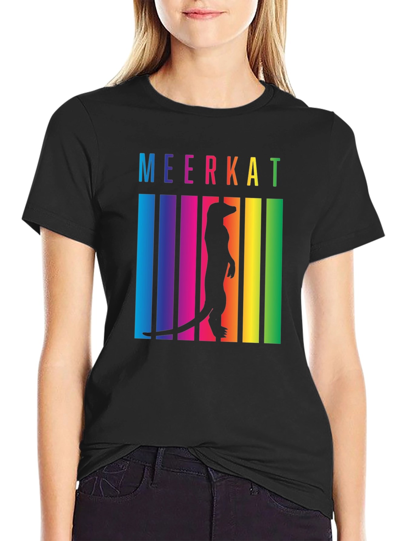 Meerkat Rainbow T-Shirt - Novelty Graphic Tee