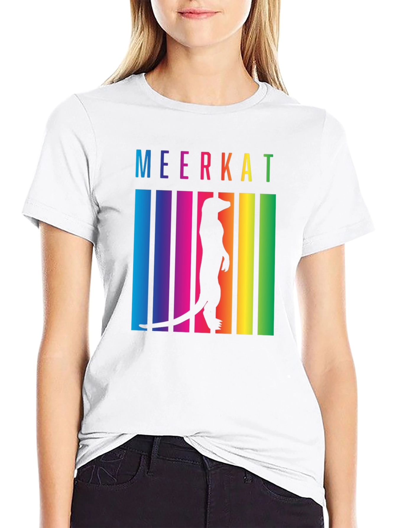 Meerkat Rainbow T-Shirt - Novelty Graphic Tee