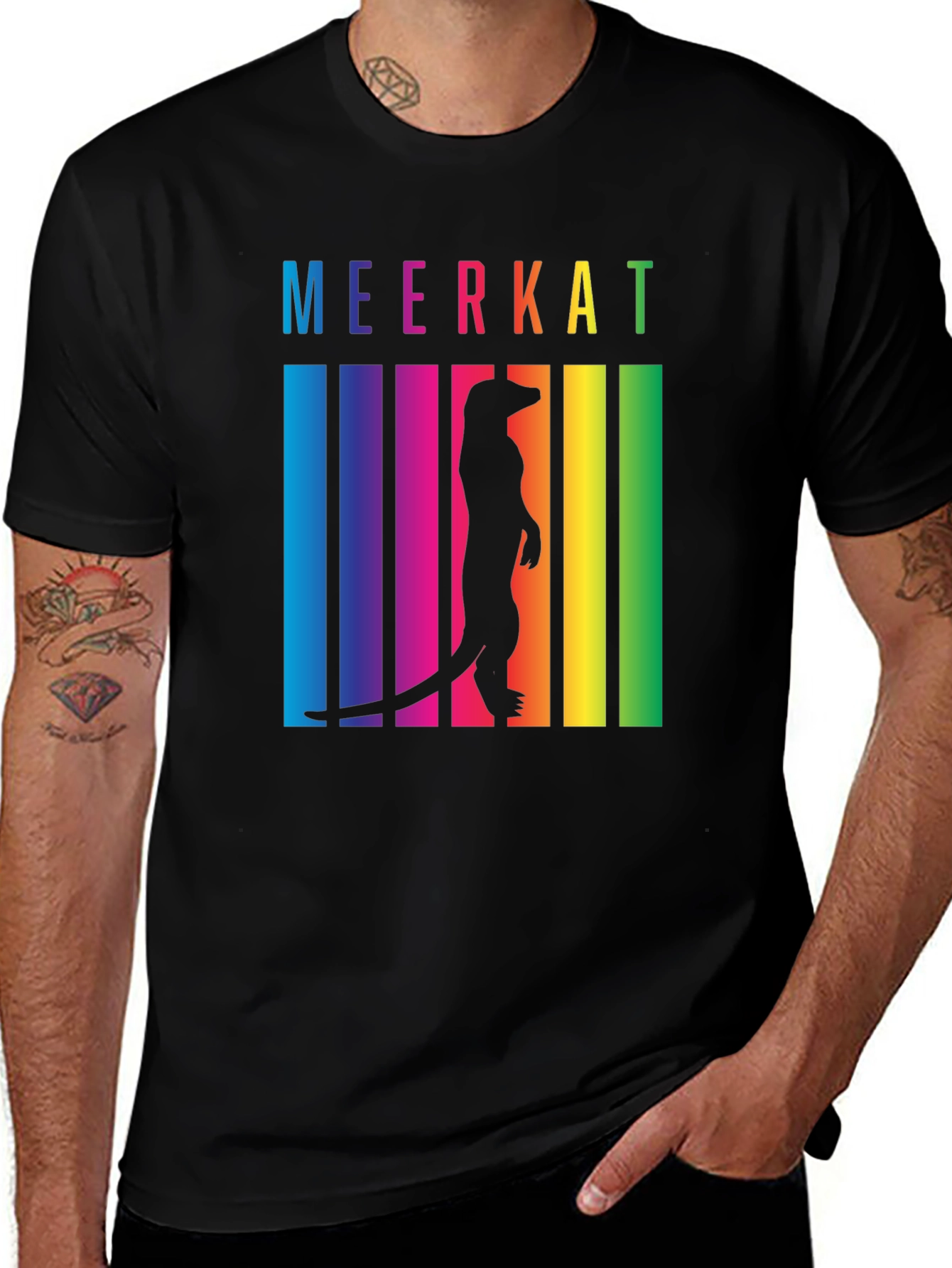 Meerkat Rainbow T-Shirt - Novelty Graphic Tee