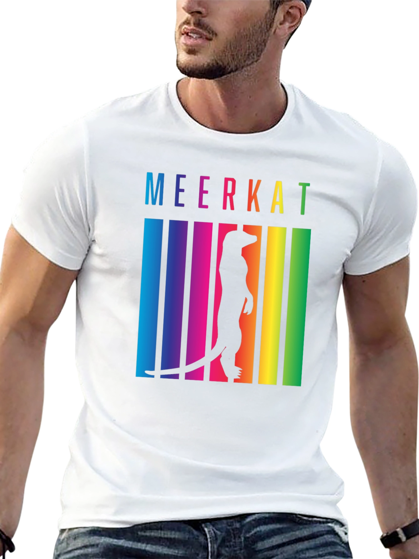 Meerkat Rainbow T-Shirt - Novelty Graphic Tee