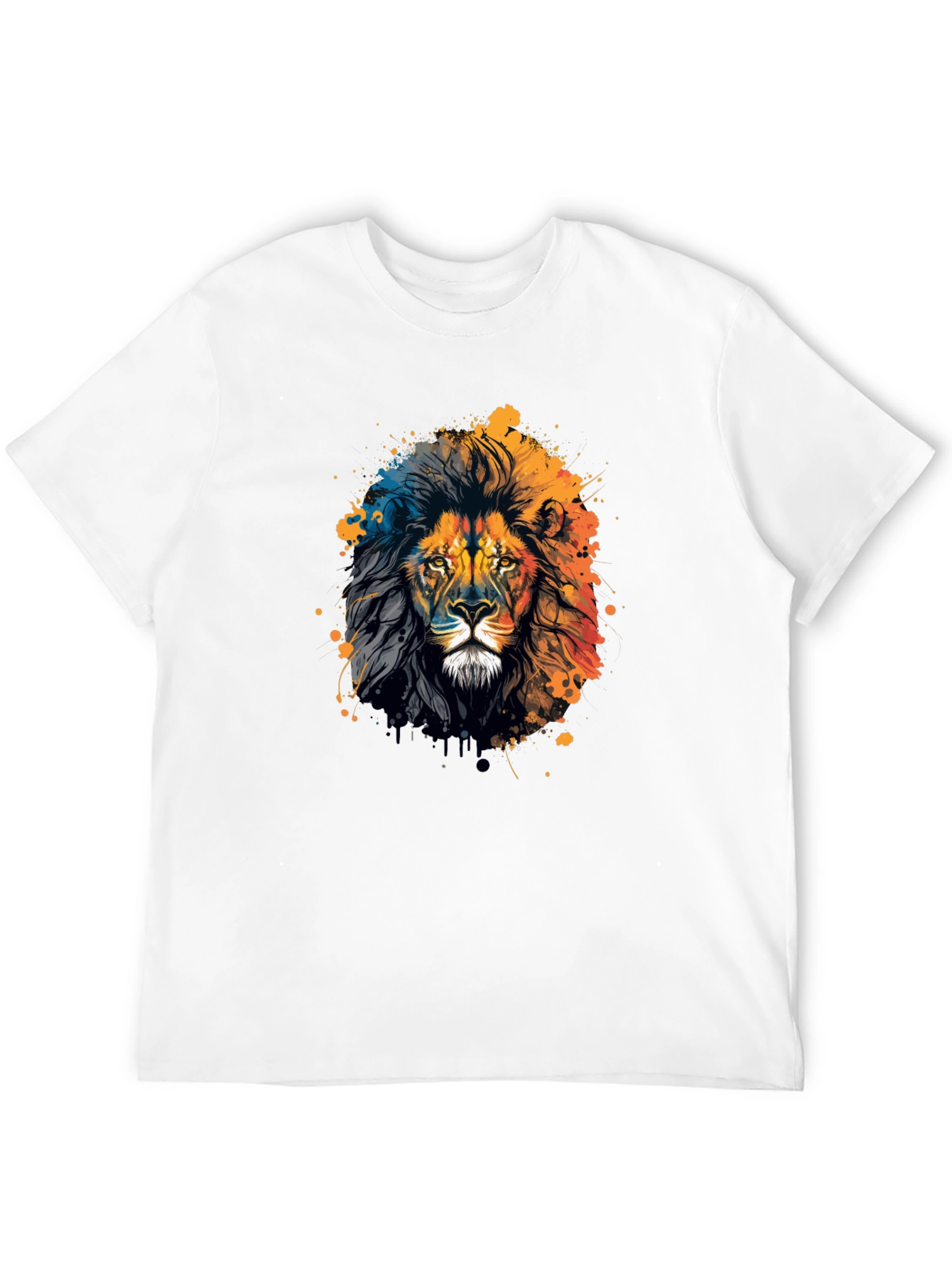 Lion Graphic Print Crew Neck T-Shirt