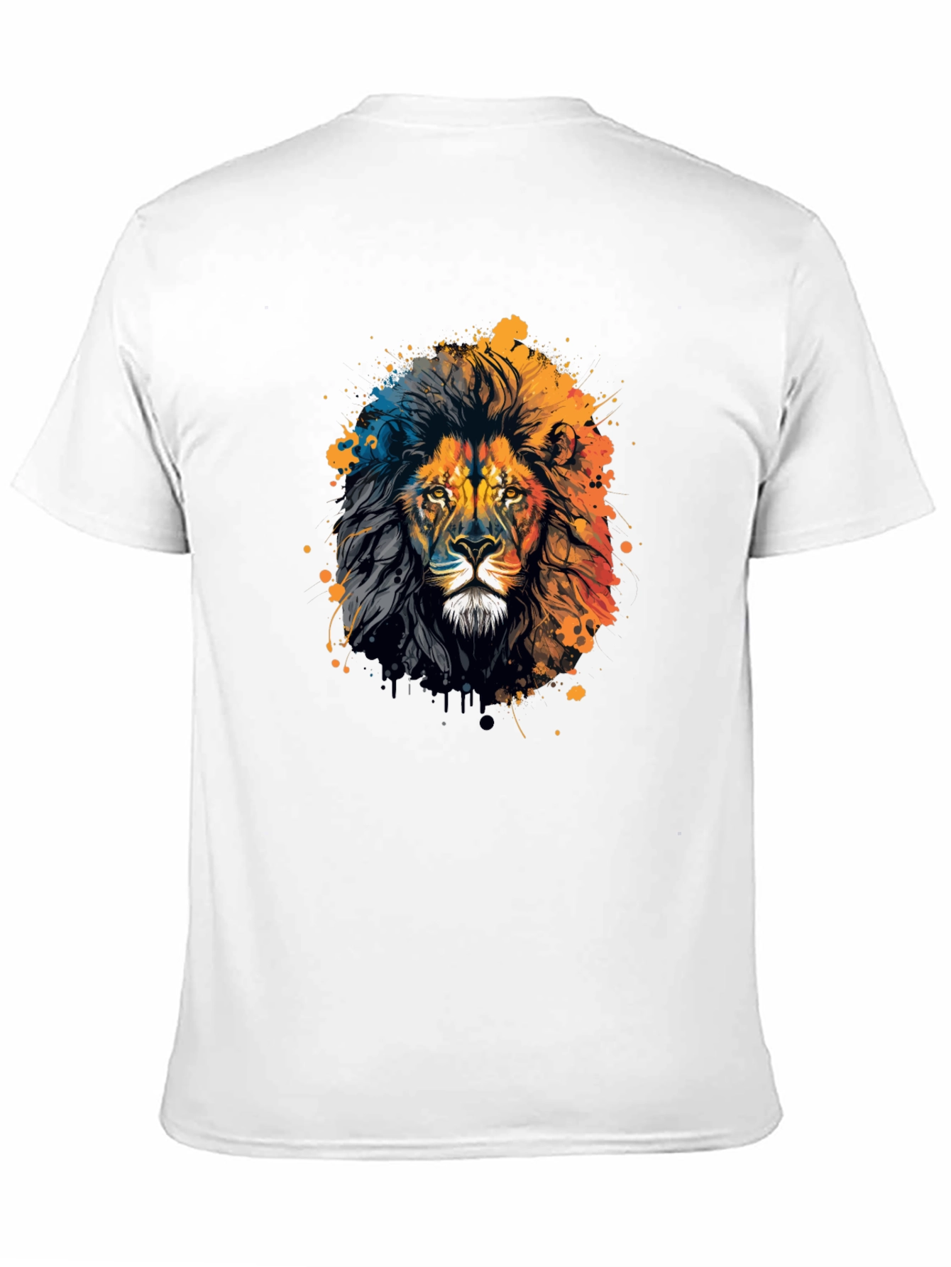 Lion Graphic Print Crew Neck T-Shirt