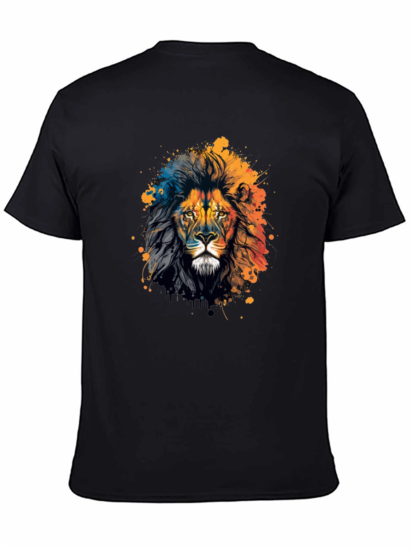 Lion Graphic Print Crew Neck T-Shirt