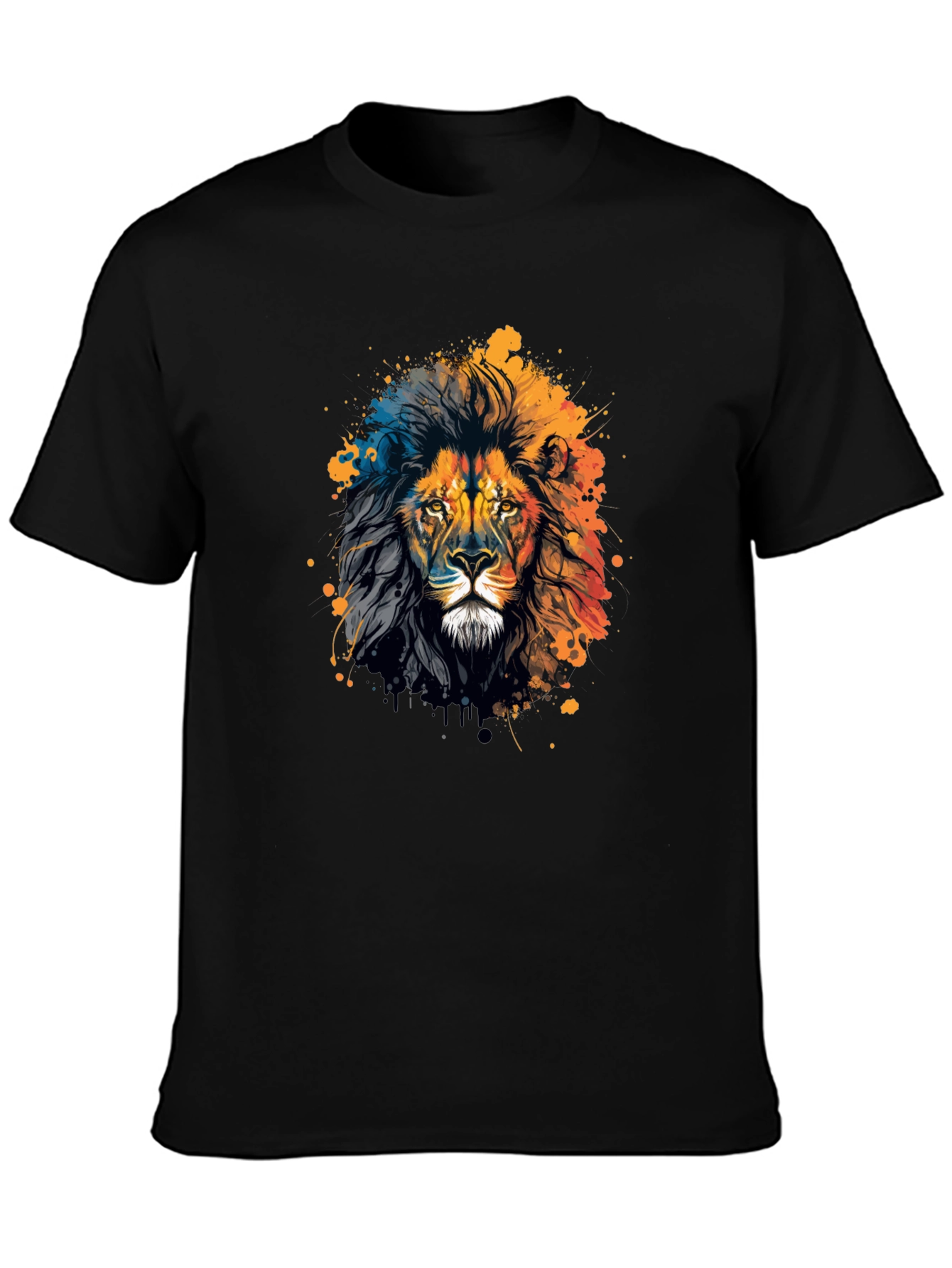Lion Graphic Print Crew Neck T-Shirt