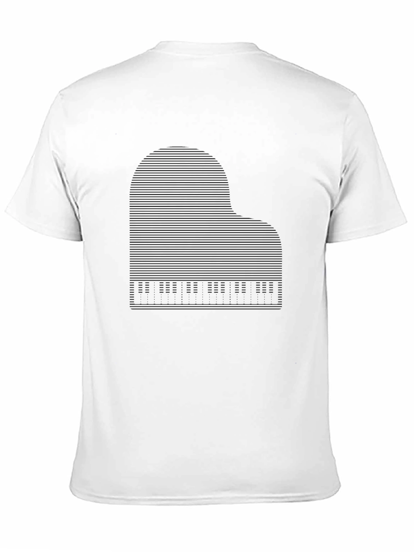Piano Graphic Print Tee - Mens Black T-Shirt