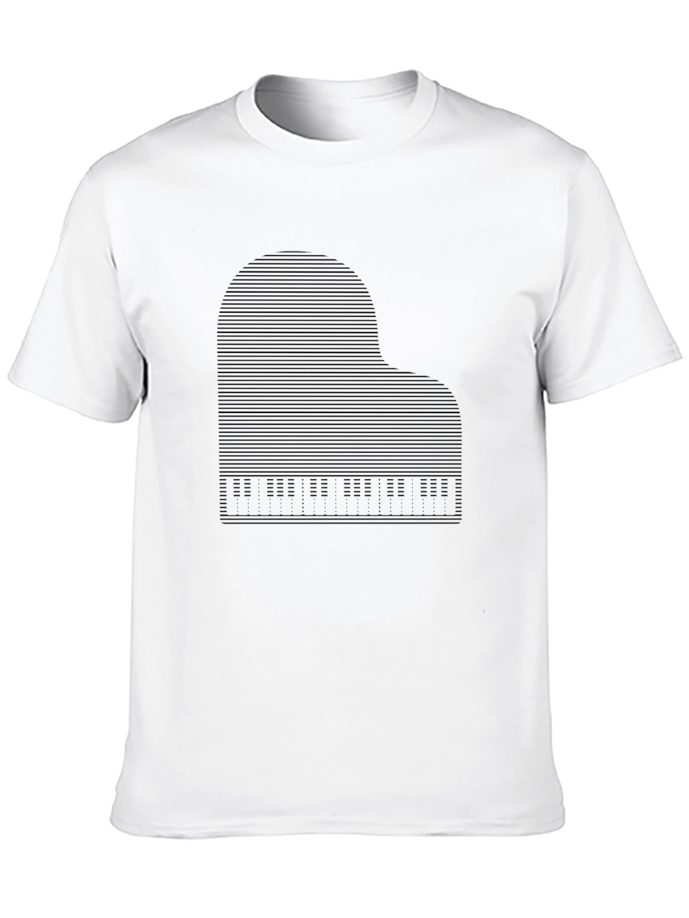 Piano Graphic Print Tee - Mens Black T-Shirt