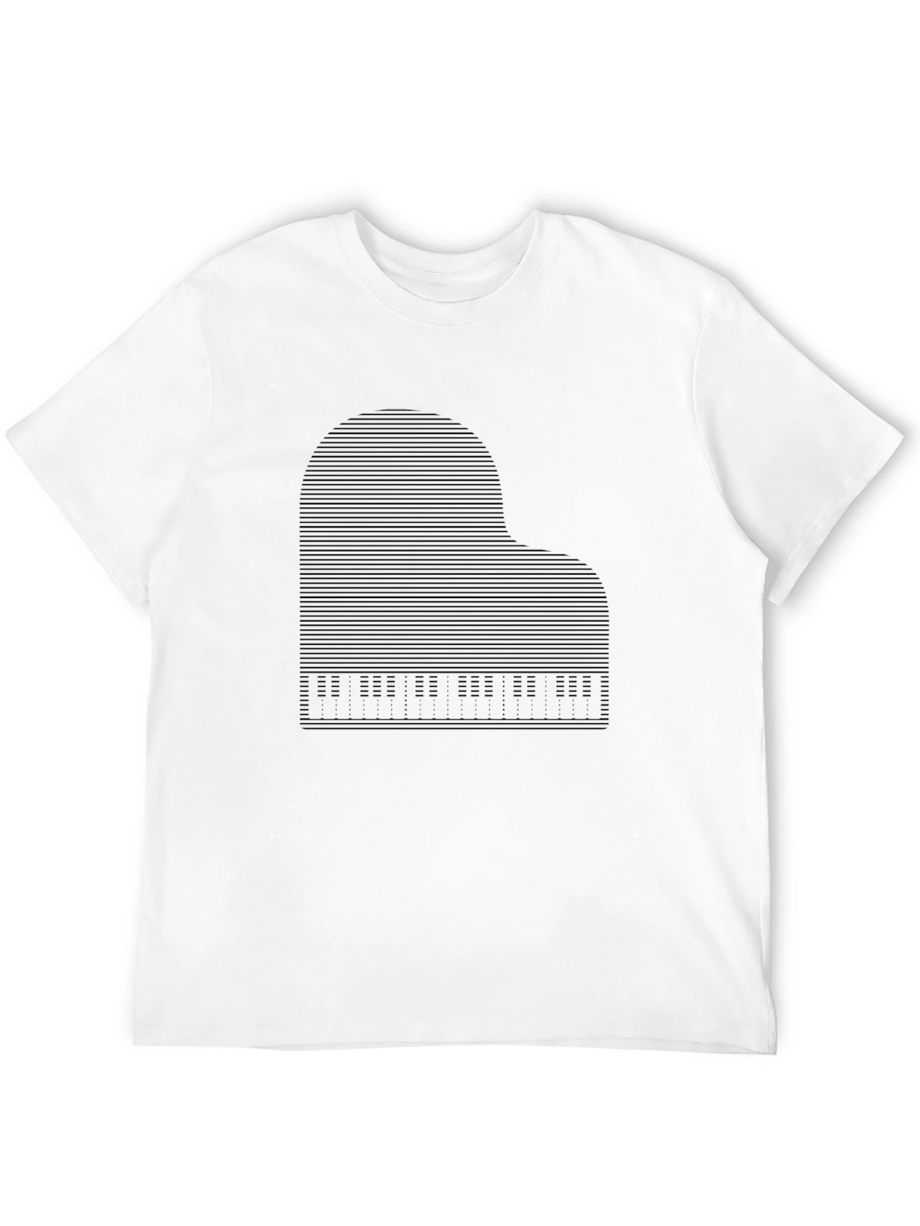 Piano Graphic Print Tee - Mens Black T-Shirt