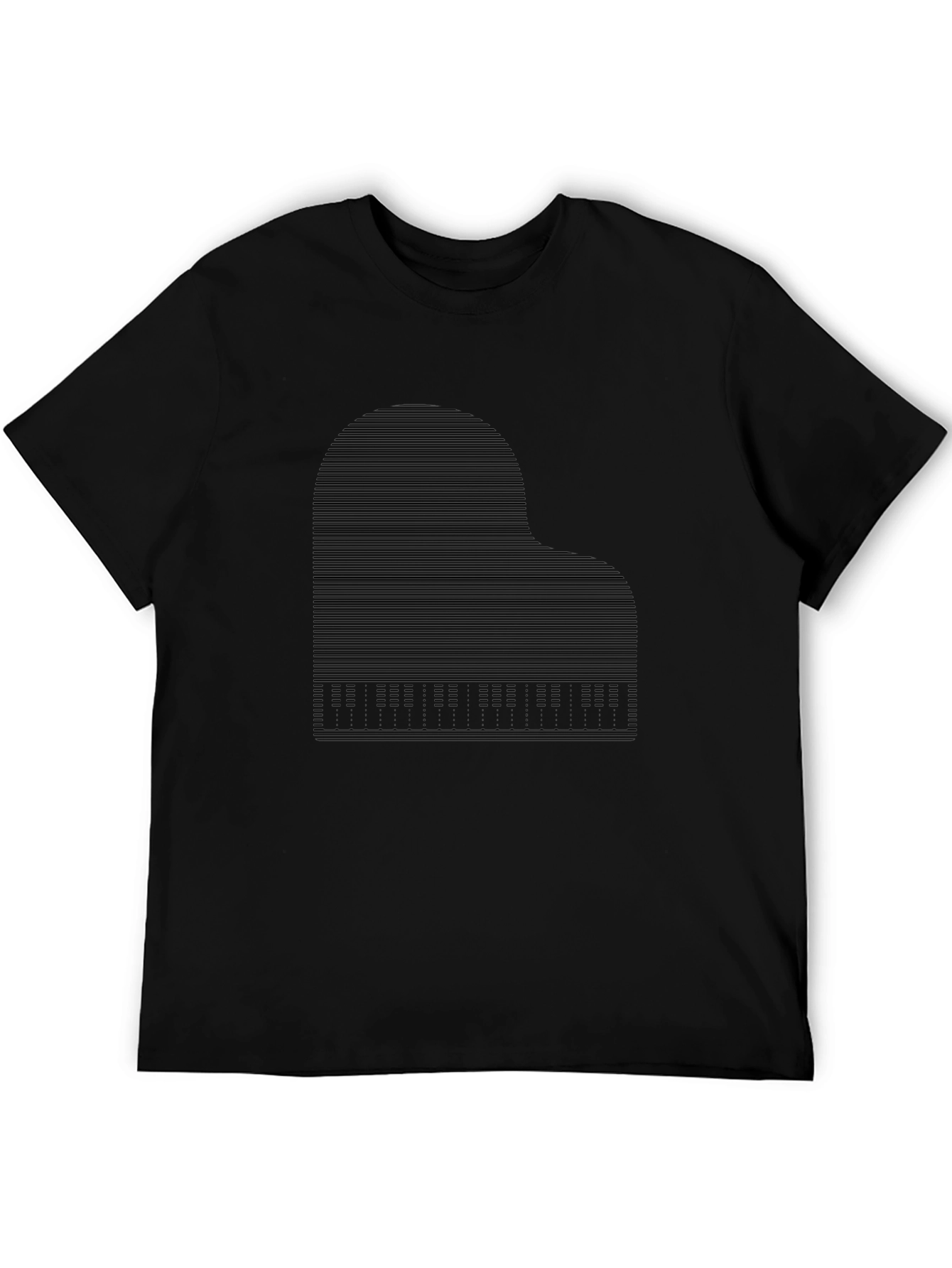Piano Graphic Print Tee - Mens Black T-Shirt