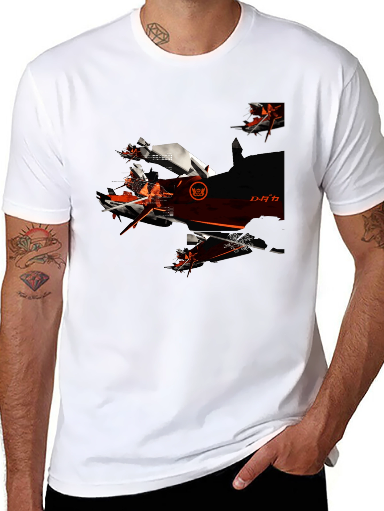Futuristic Graphic Black T-Shirt