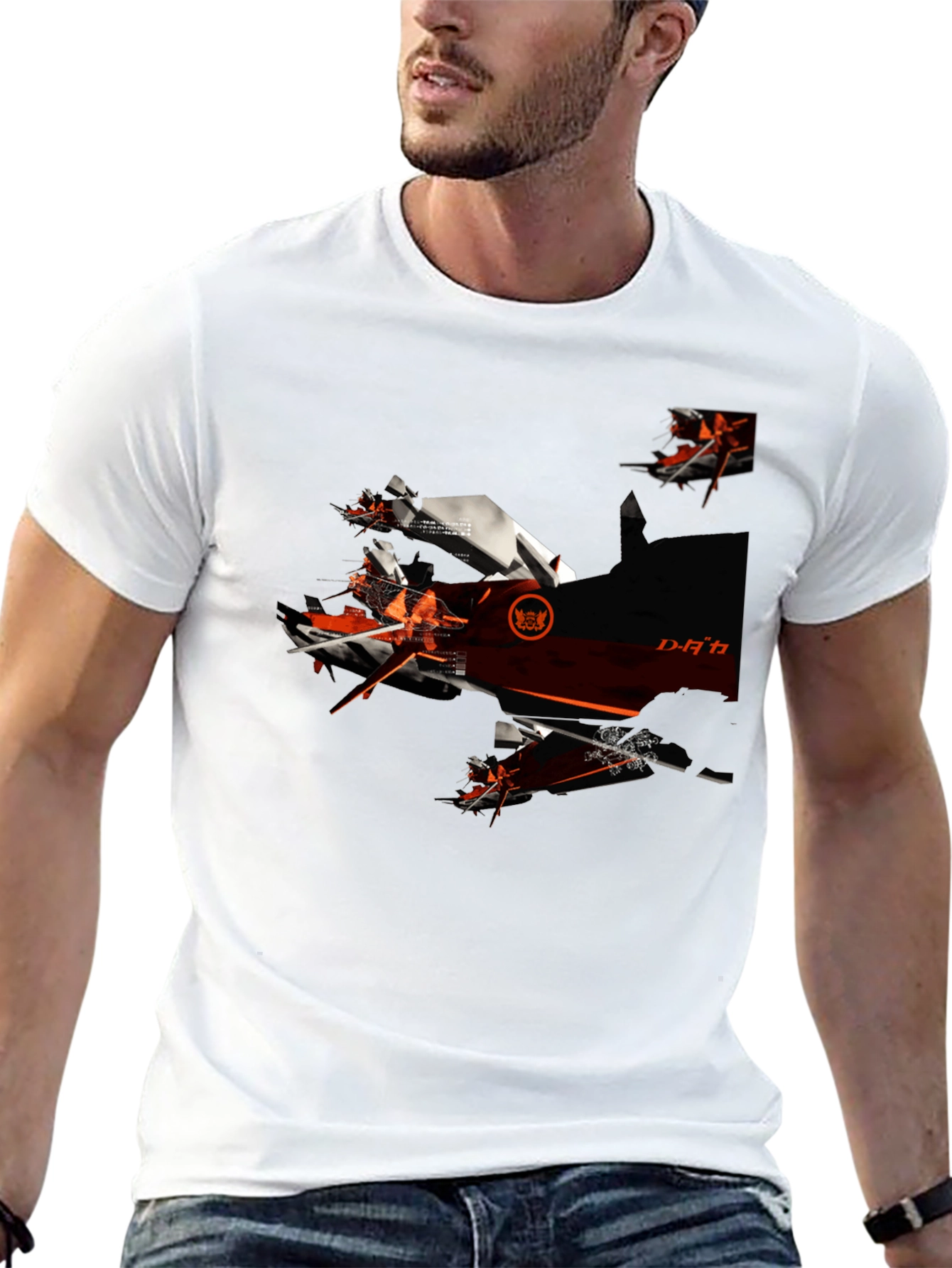 Futuristic Graphic Black T-Shirt