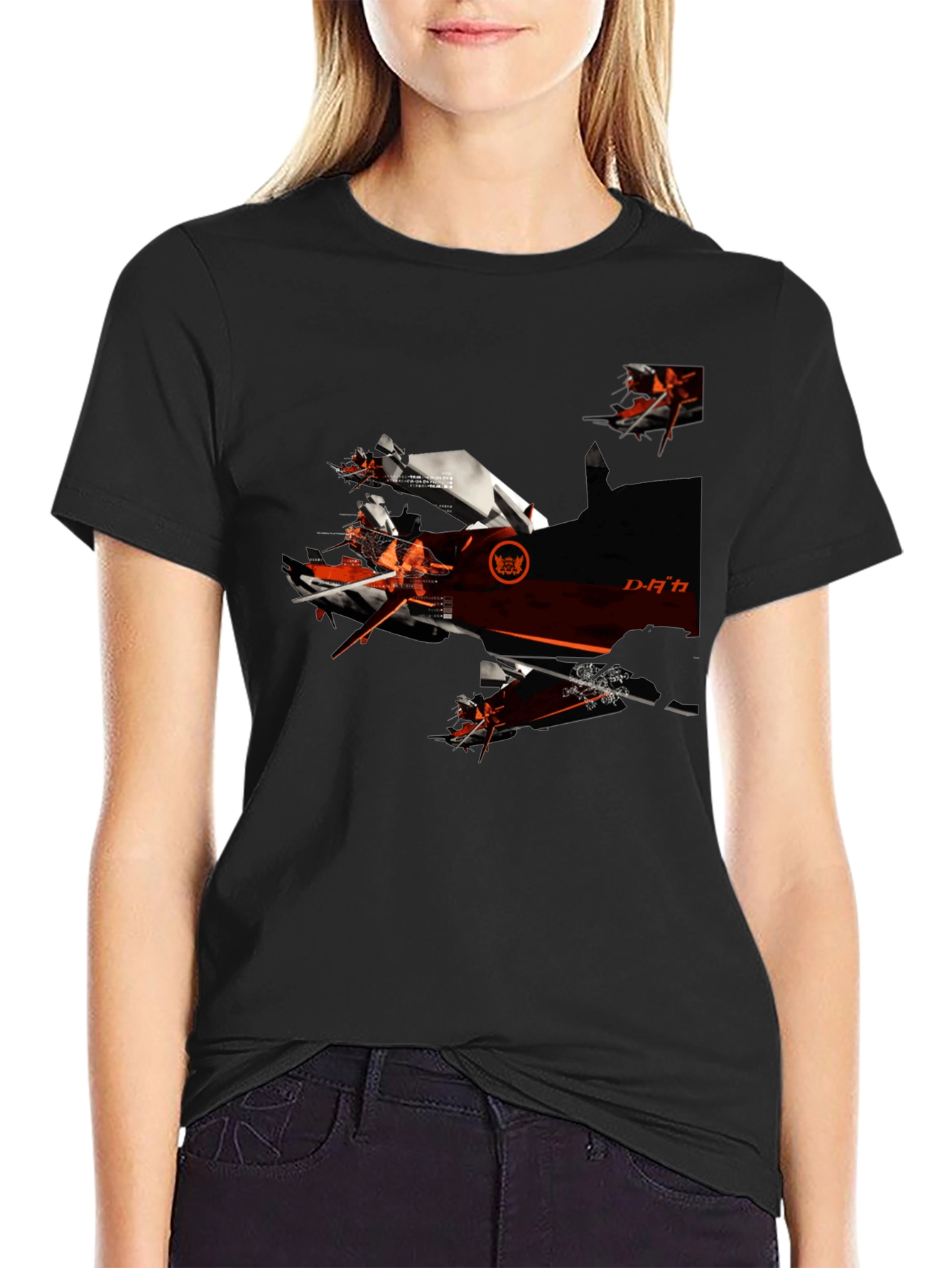 Futuristic Graphic Black T-Shirt