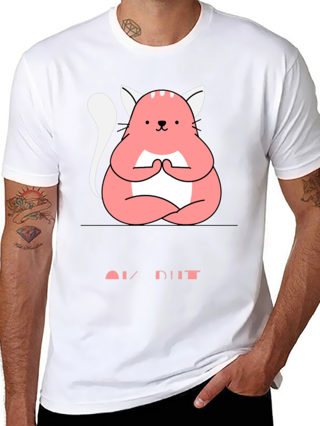 Meditating Cat Graphic Tee - Zen Style Comfort