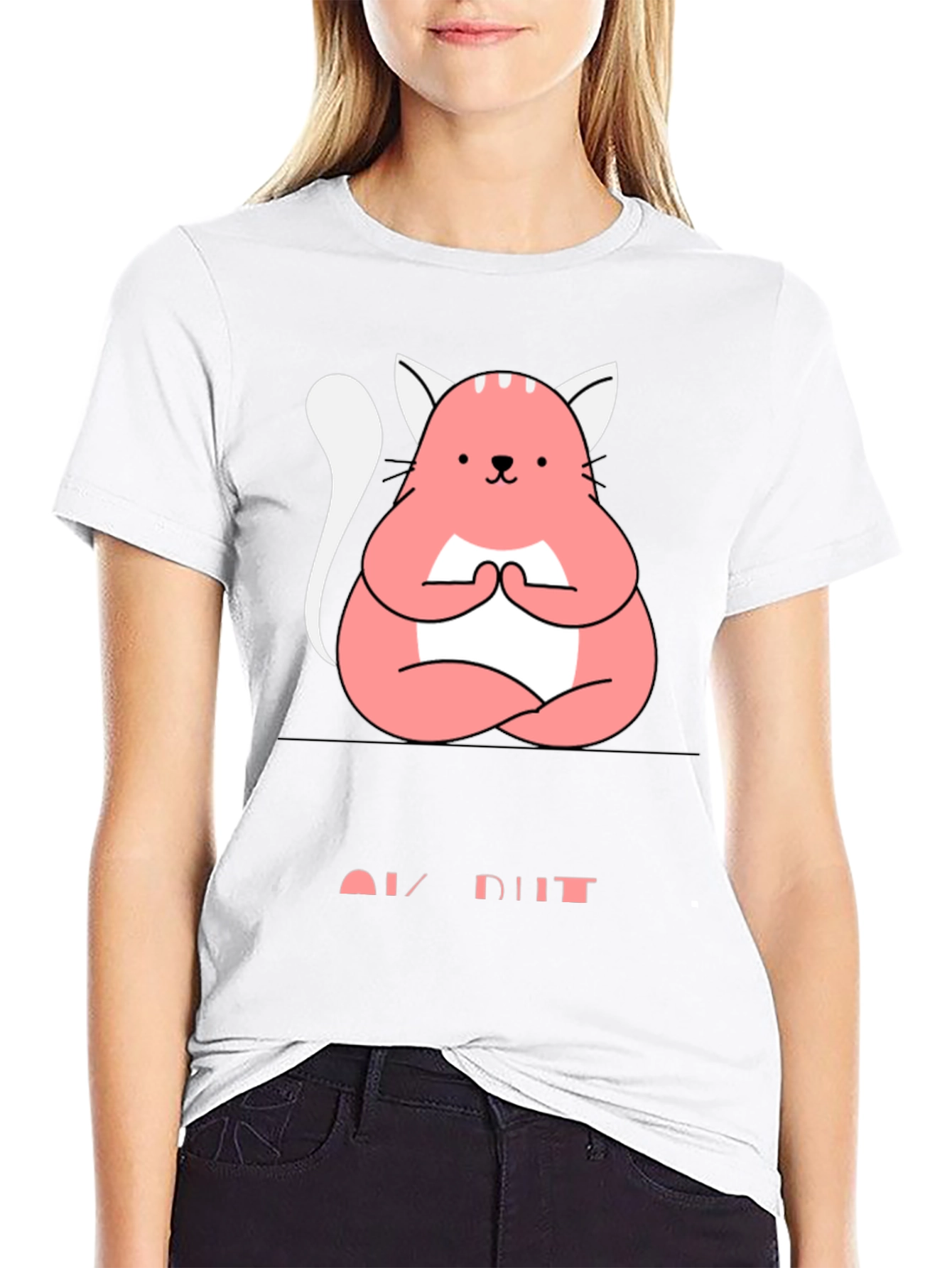 Meditating Cat Graphic Tee - Zen Style Comfort