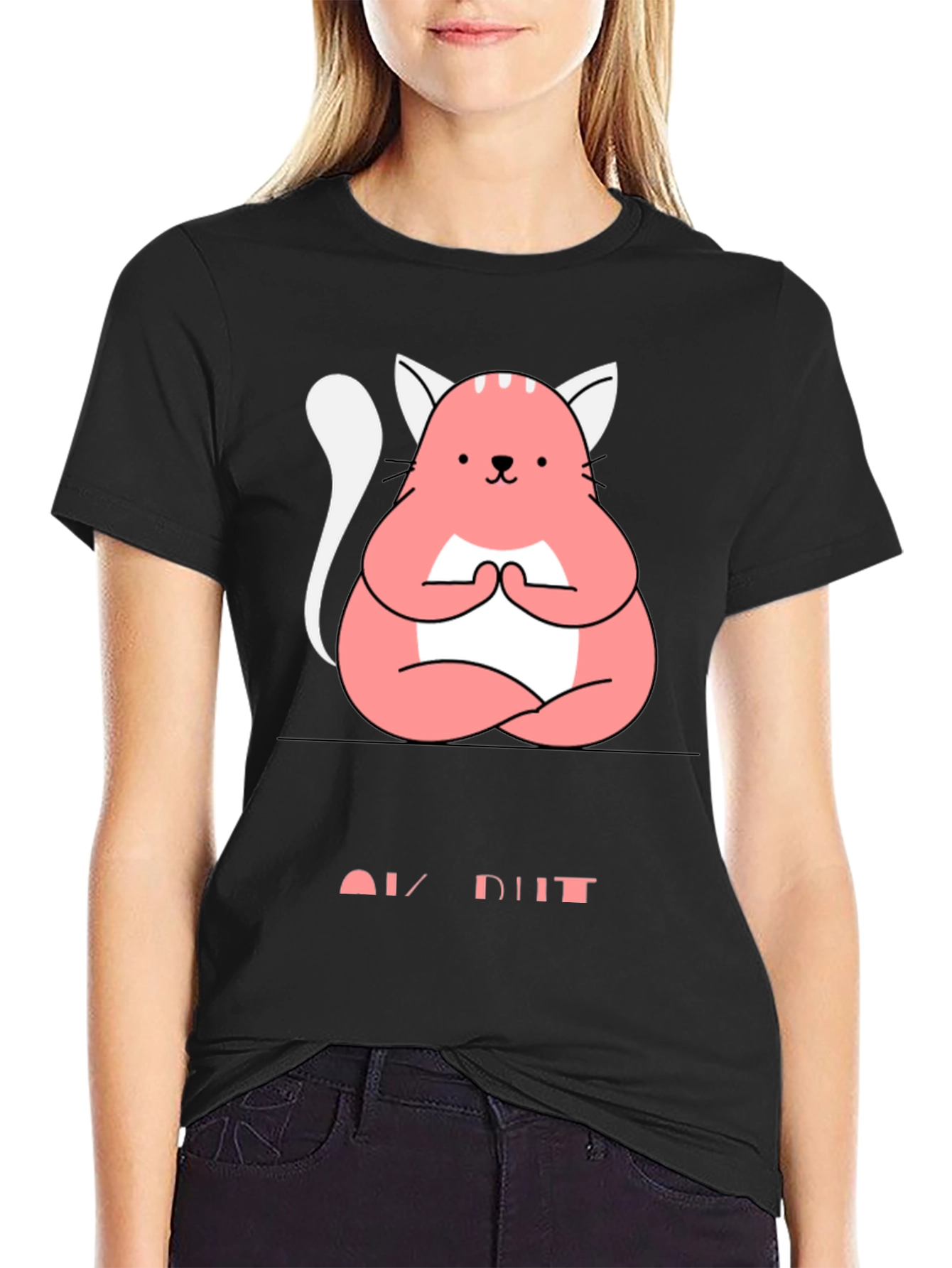 Meditating Cat Graphic Tee - Zen Style Comfort