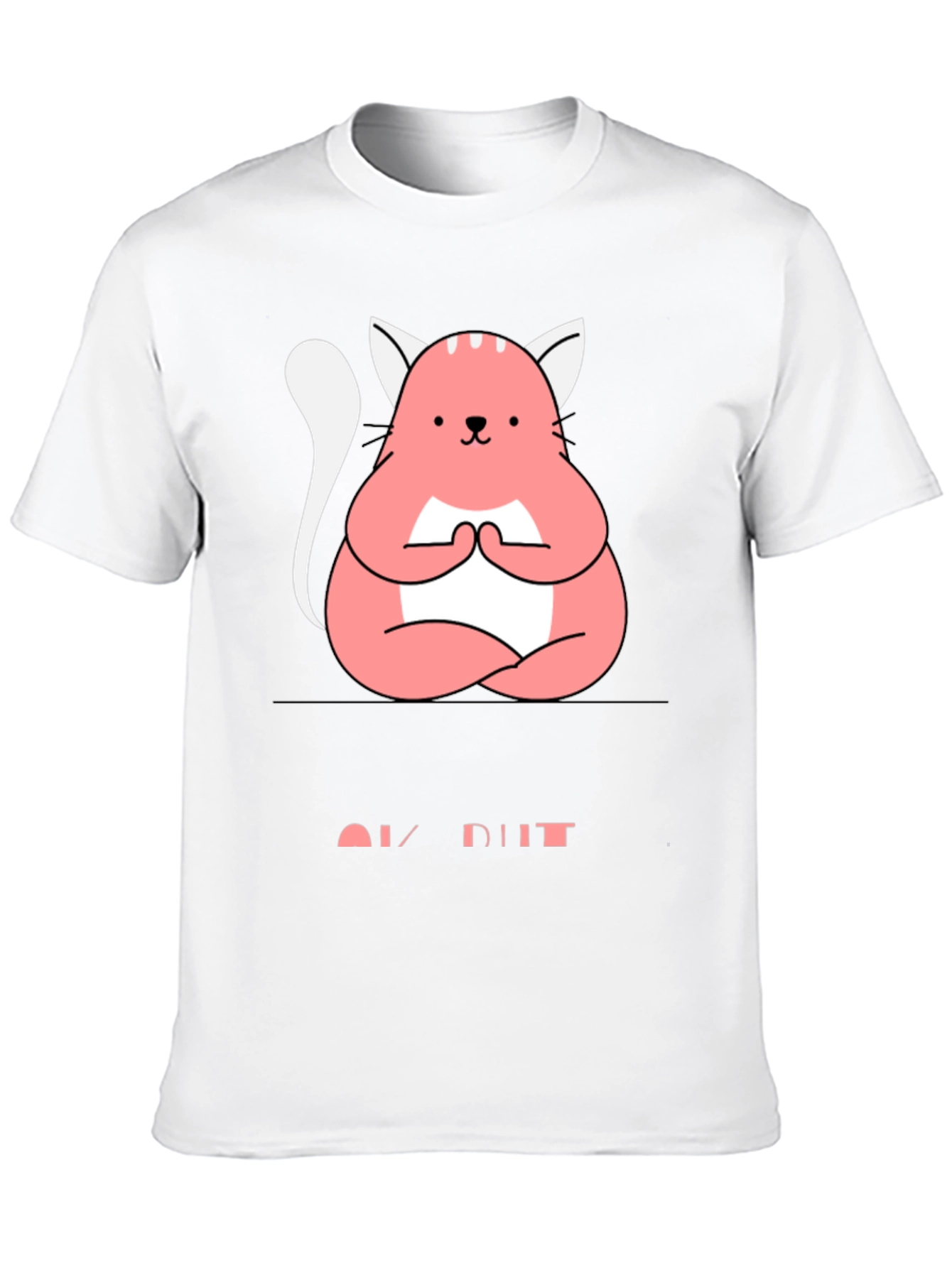 Meditating Cat Graphic Tee - Zen Style Comfort