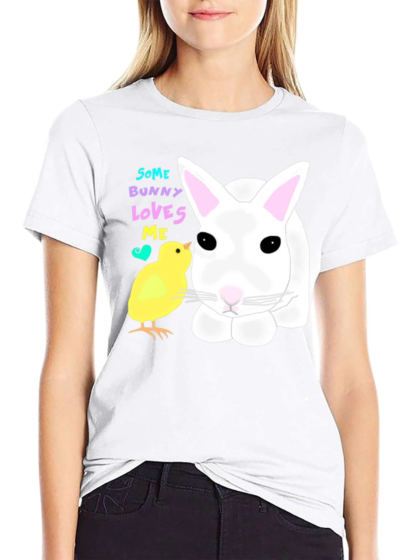 Easter Bunny and Chick Graphic T-Shirt