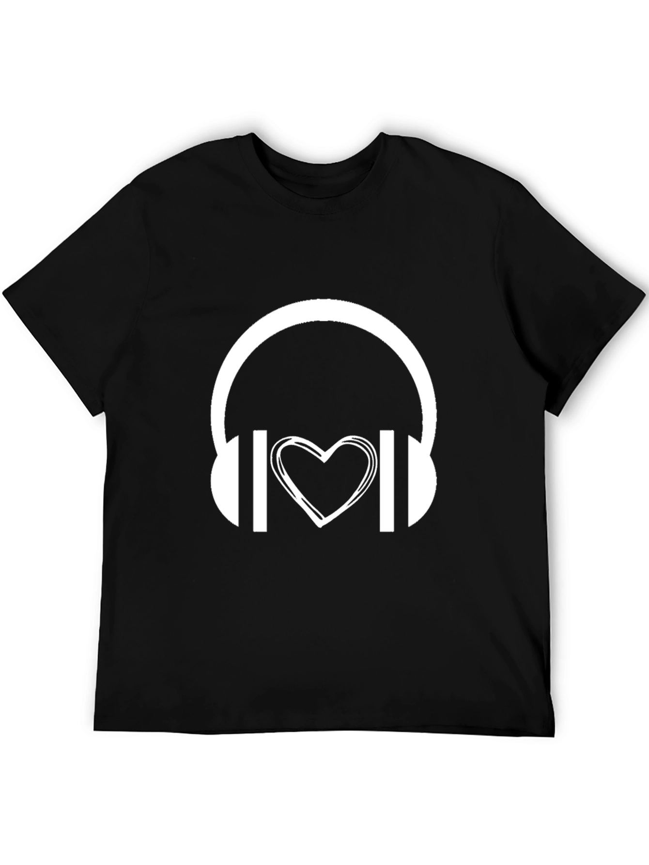 Music Lover Graphic Tee - Headphones Heart