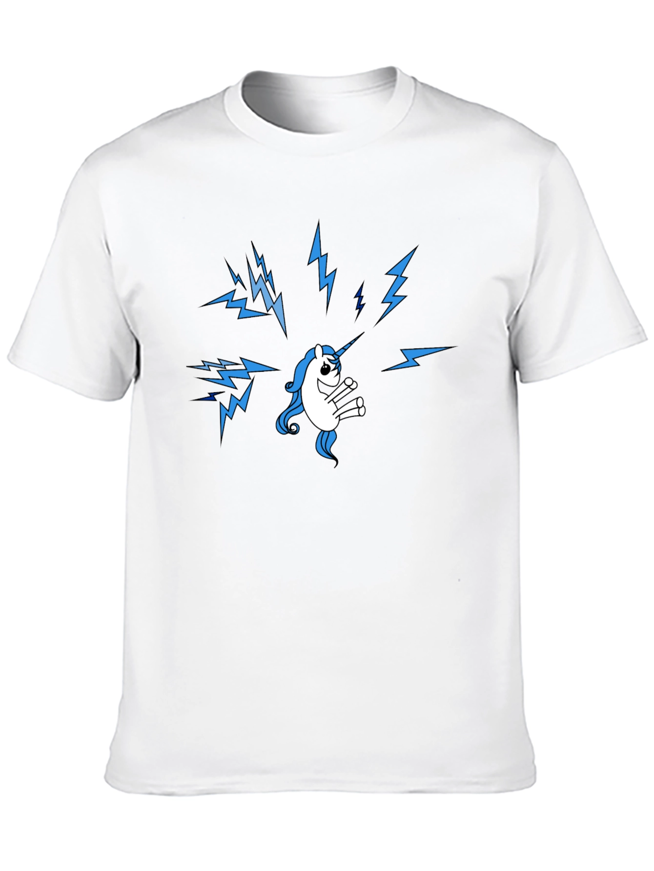 Unicorn Lightning Bolt Graphic Black T-Shirt