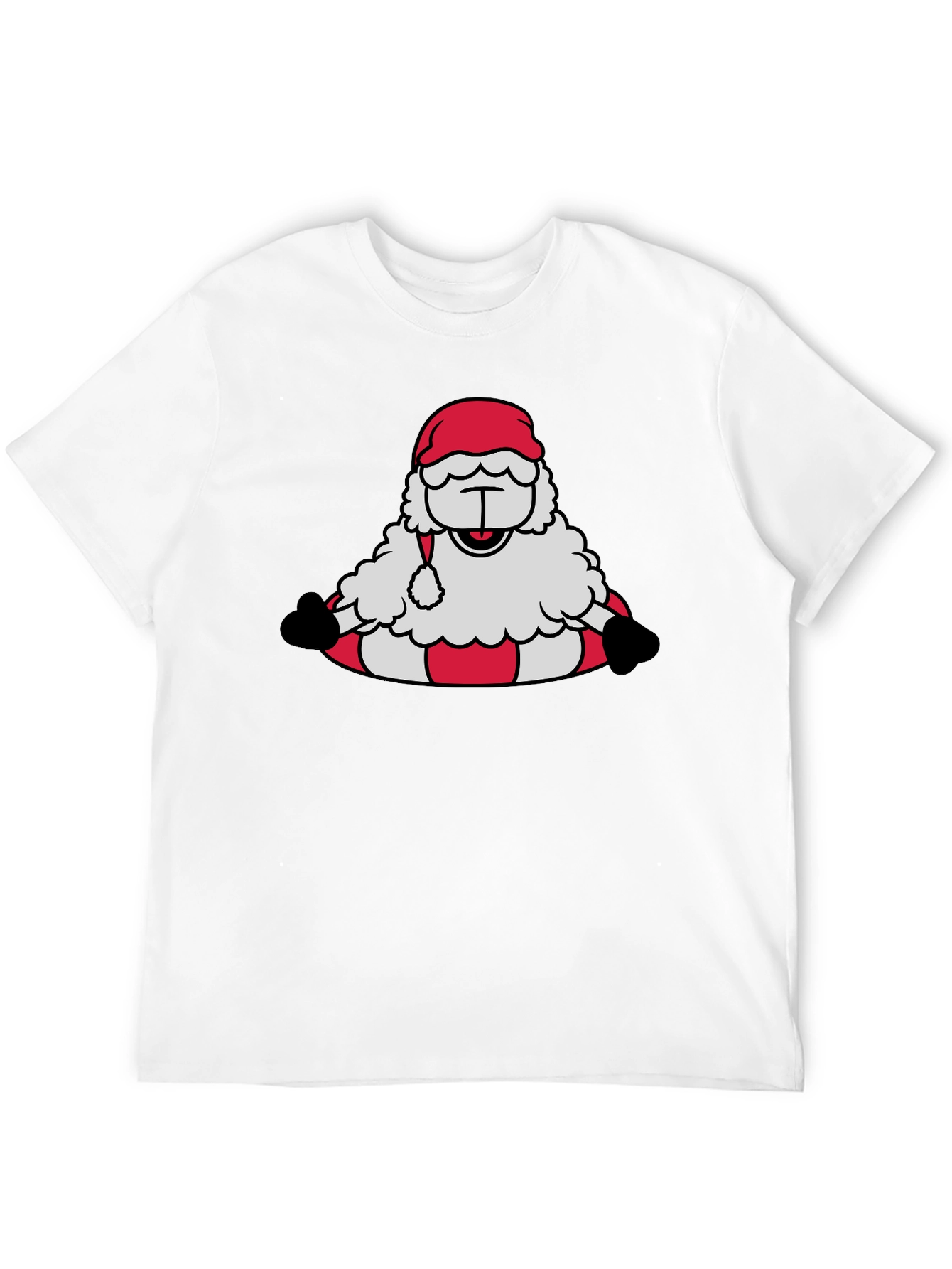 Santa Sheep Graphic Tee - Holiday T-Shirt