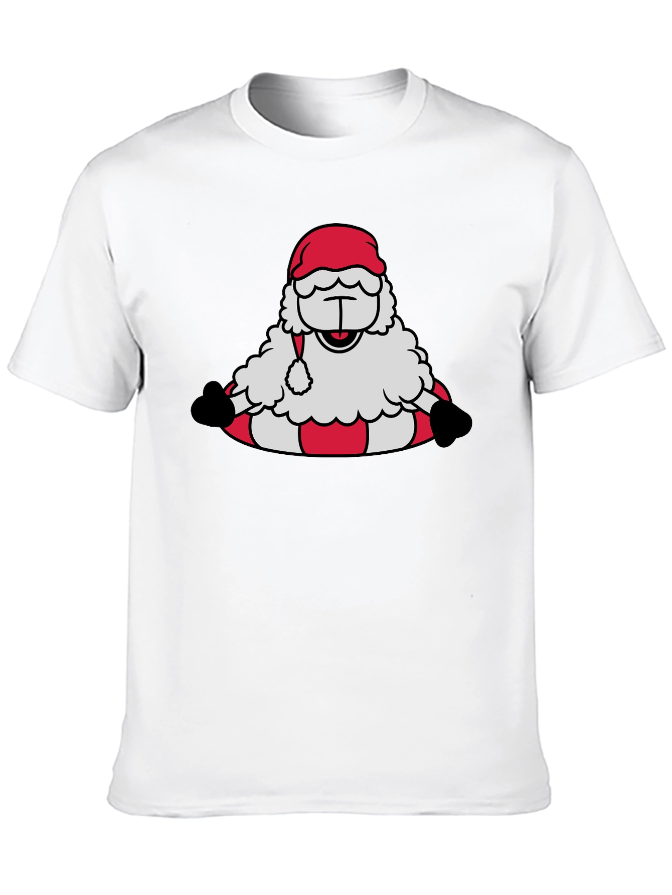 Santa Sheep Graphic Tee - Holiday T-Shirt