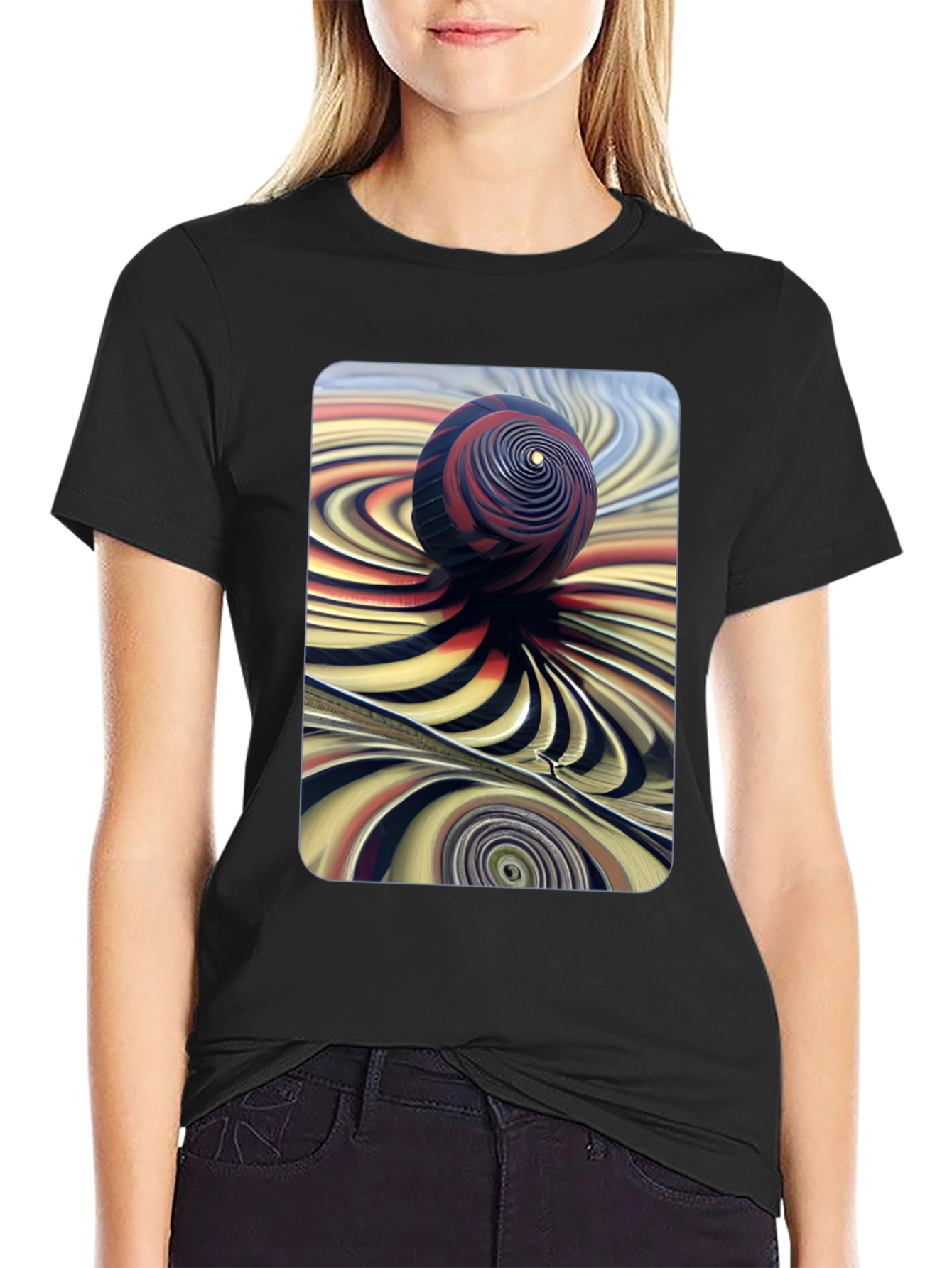 Abstract Swirl Sphere Graphic Tee