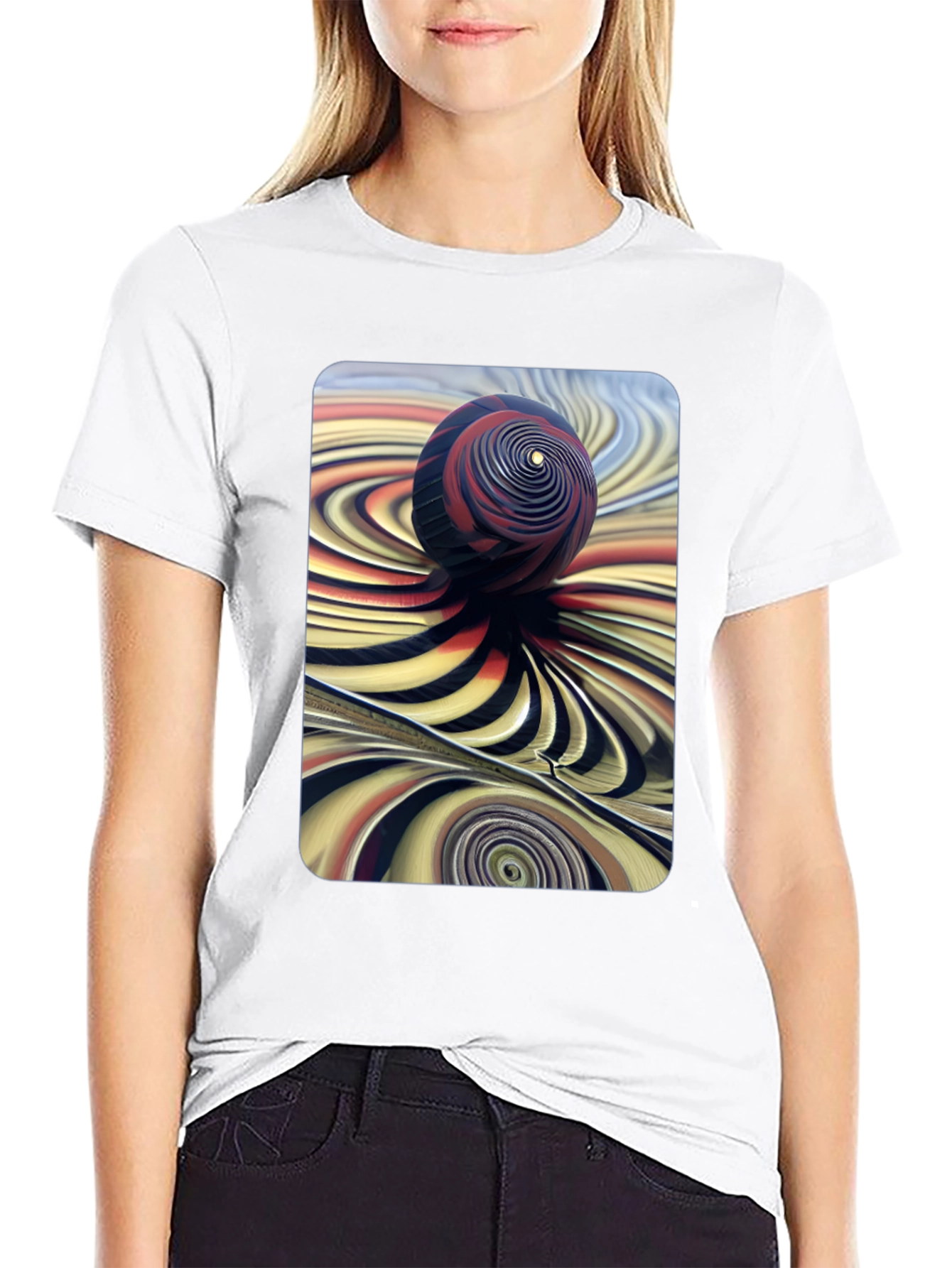 Abstract Swirl Sphere Graphic Tee