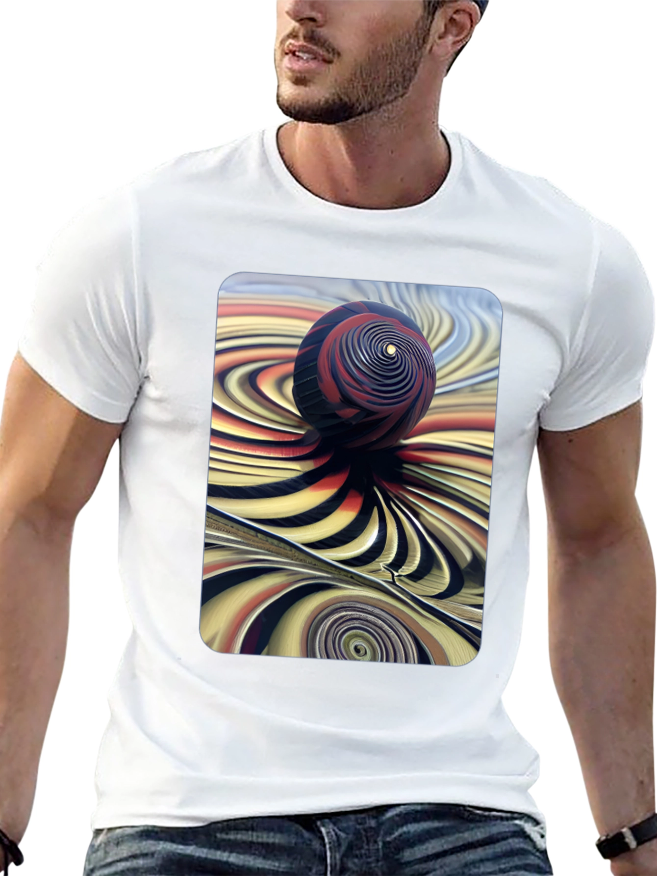 Abstract Swirl Sphere Graphic Tee