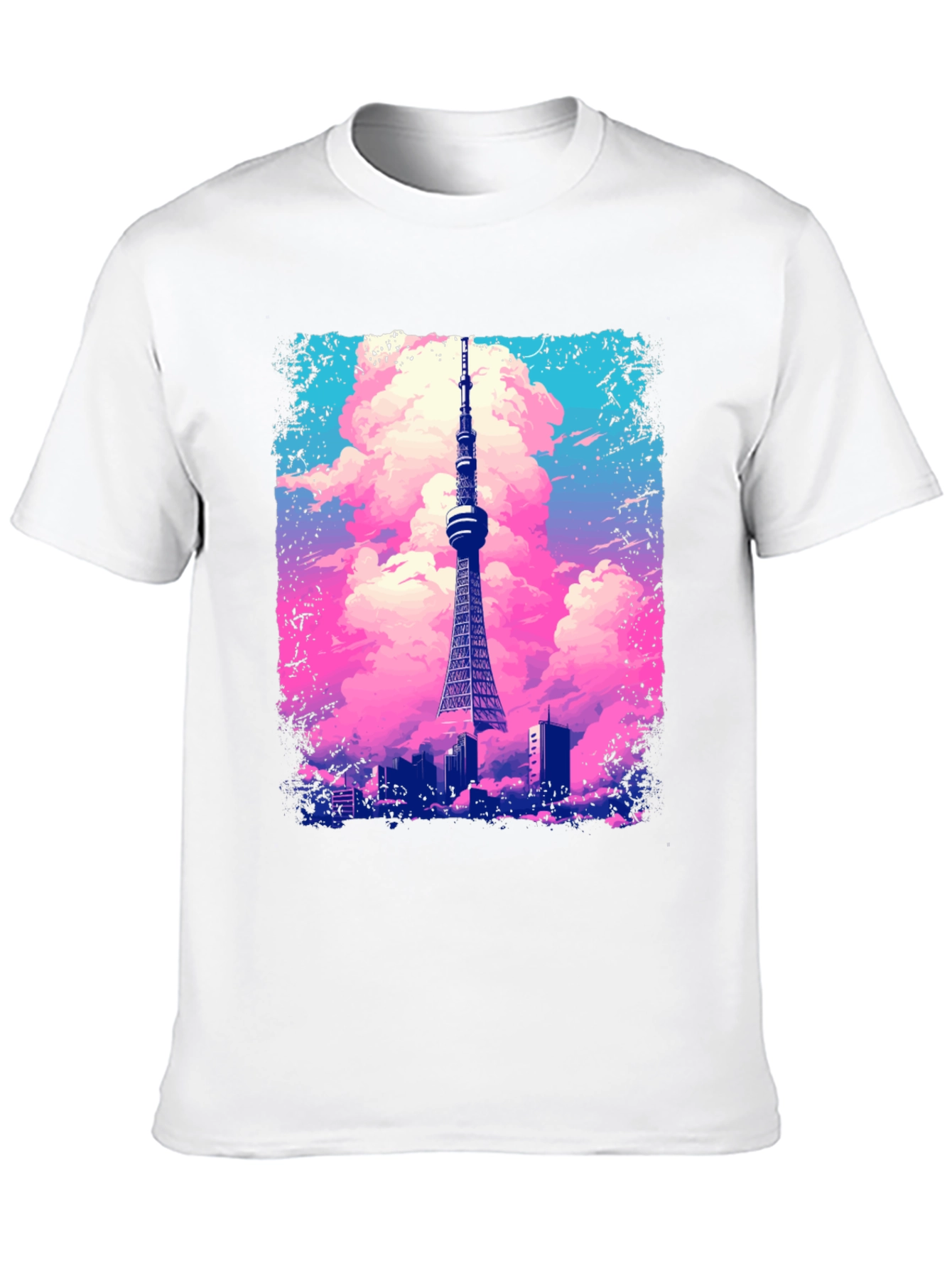 Tokyo Tower Graphic Tee - Artistic Black T-Shirt