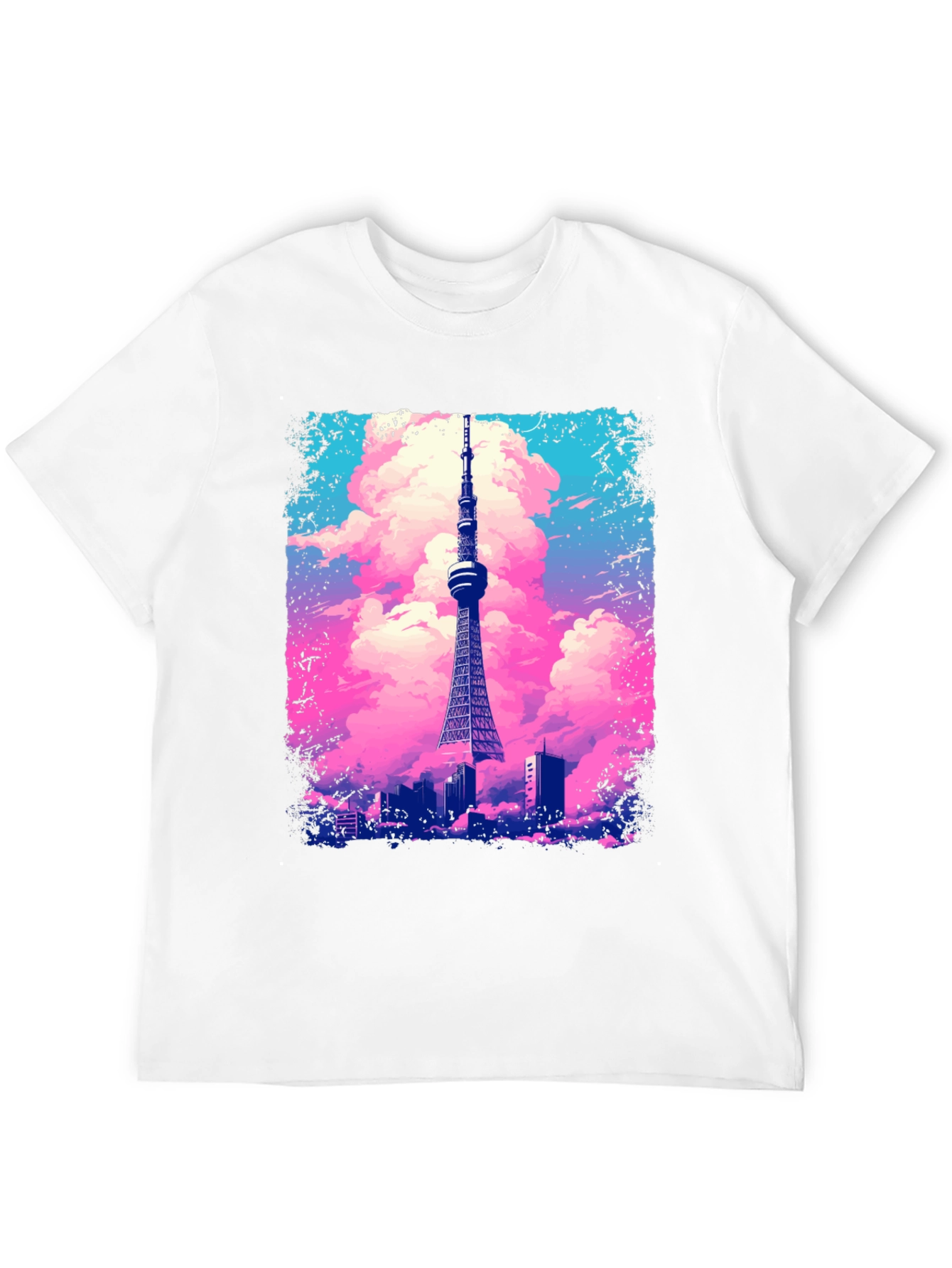 Tokyo Tower Graphic Tee - Artistic Black T-Shirt