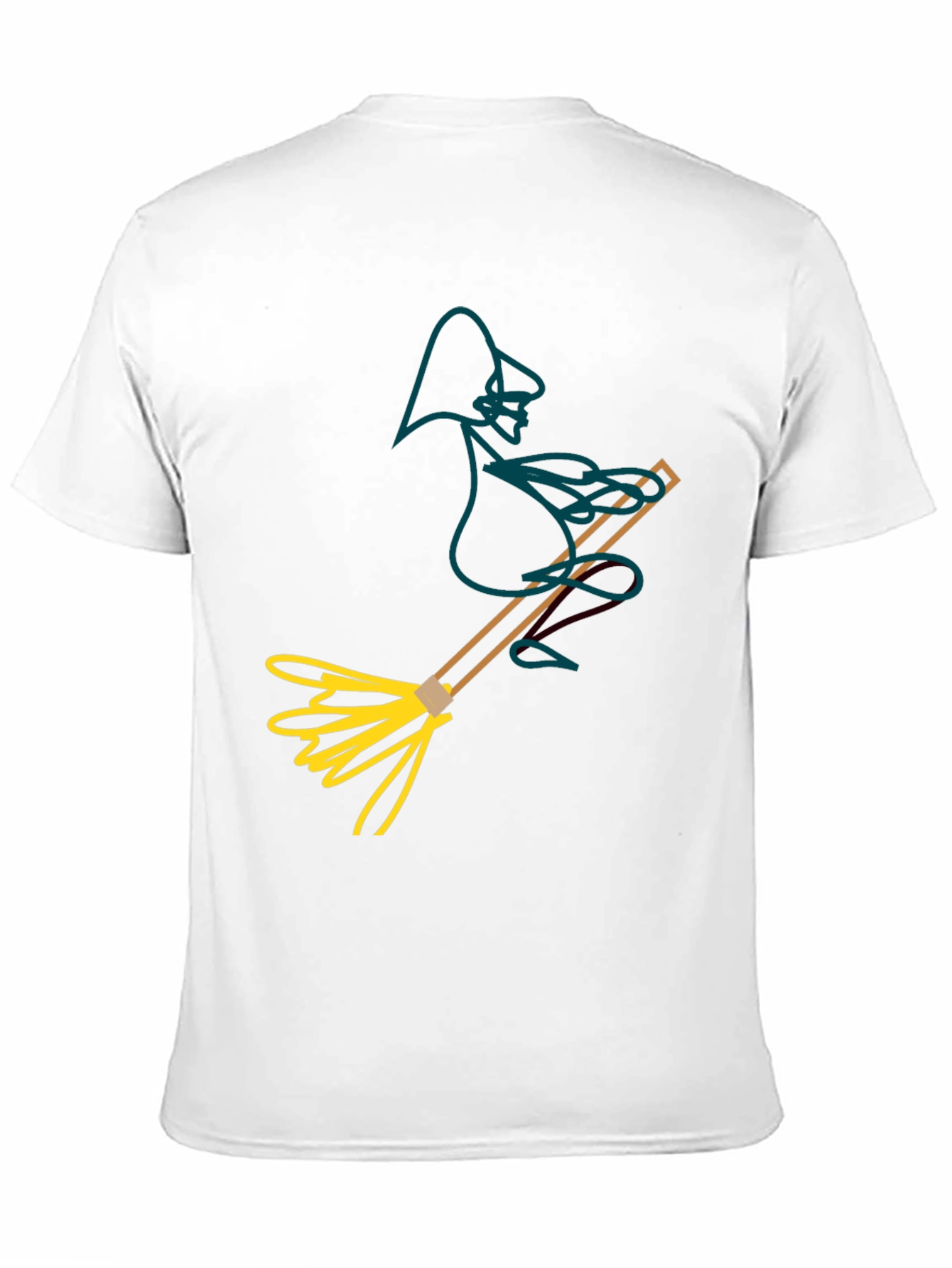 Whimsical Witch T-Shirt: Broomstick Graphic Tee