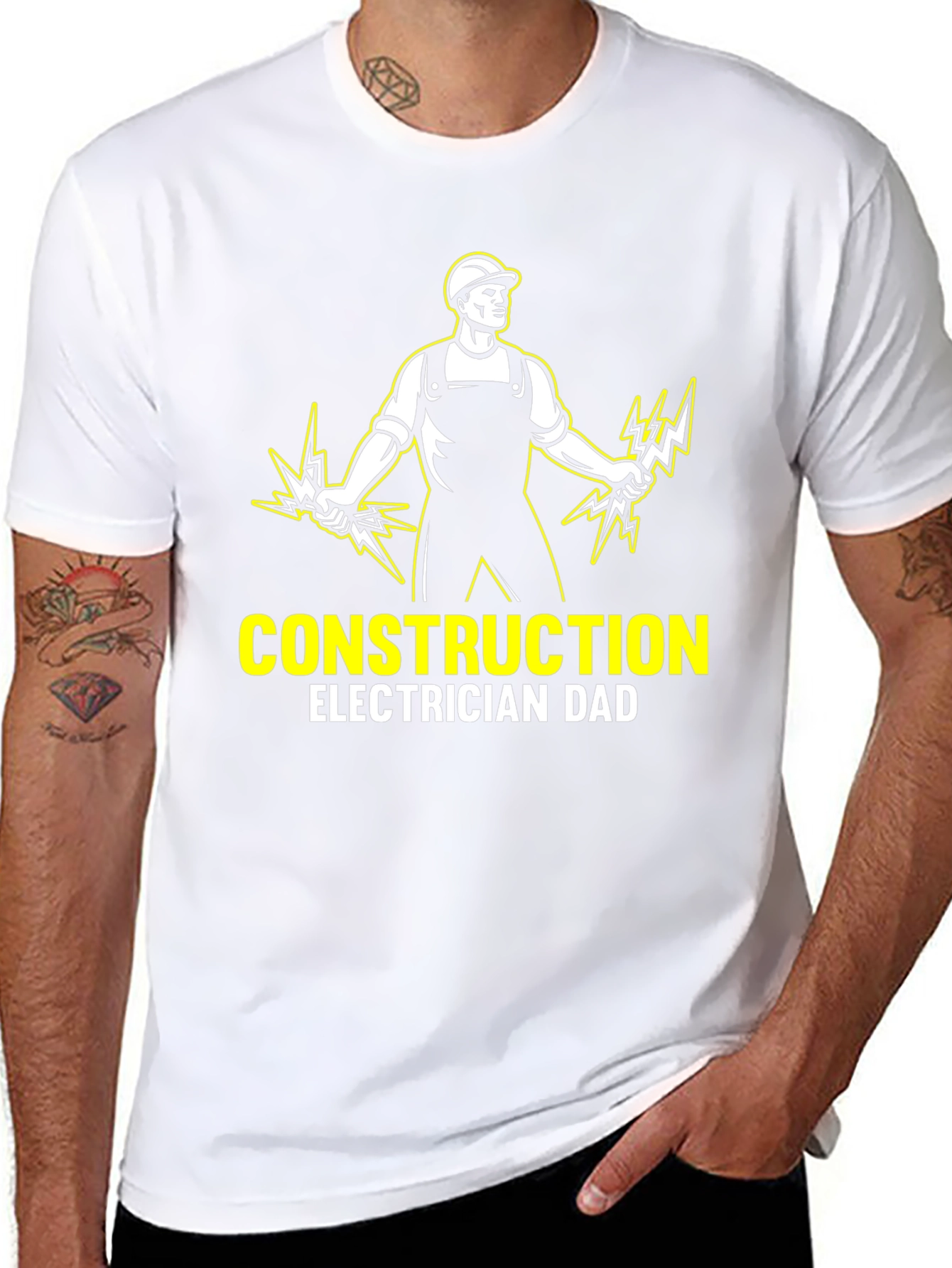 Construction Electrician Dad T-Shirt