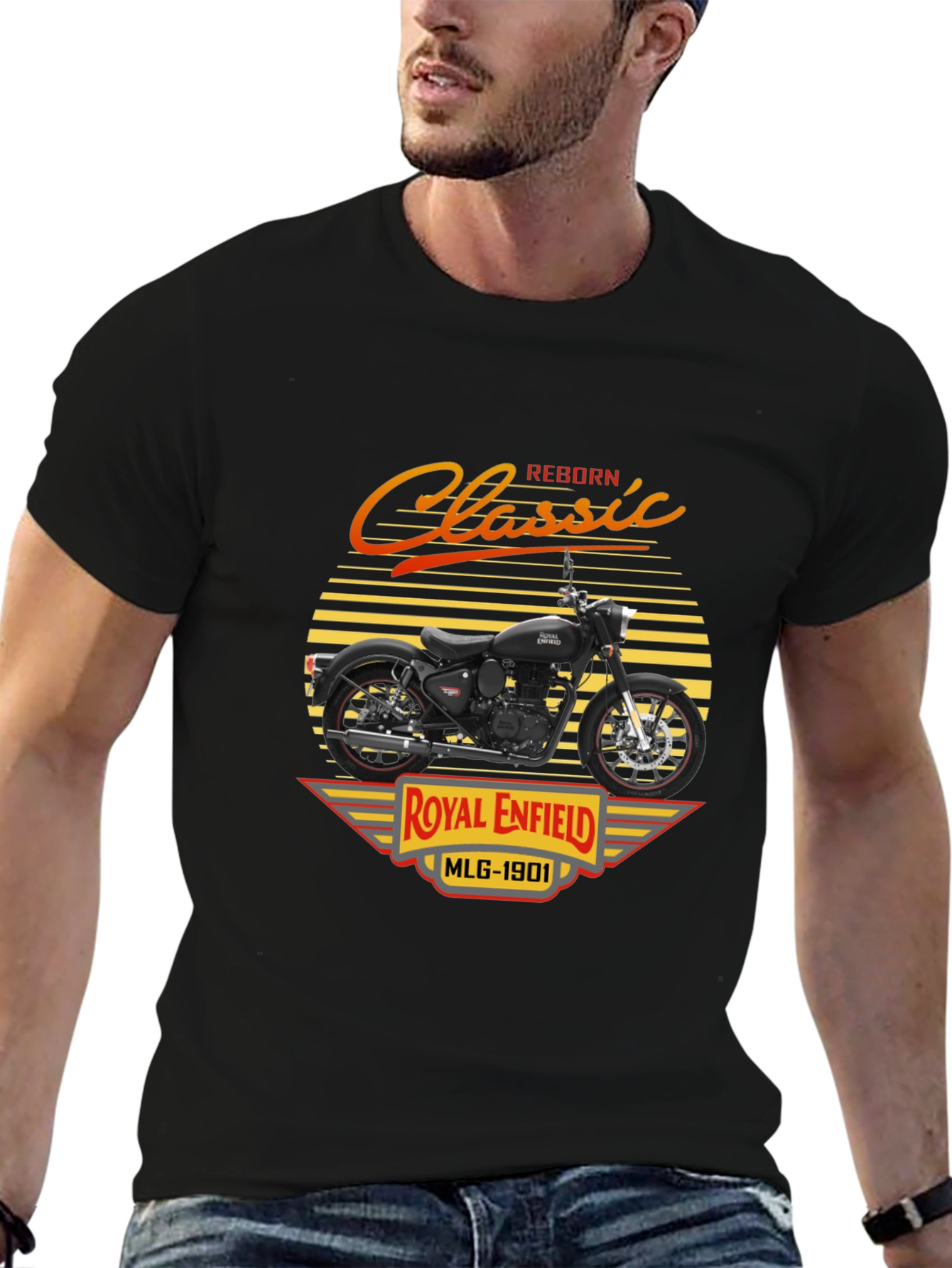 Royal Enfield Classic Reborn Black T-Shirt