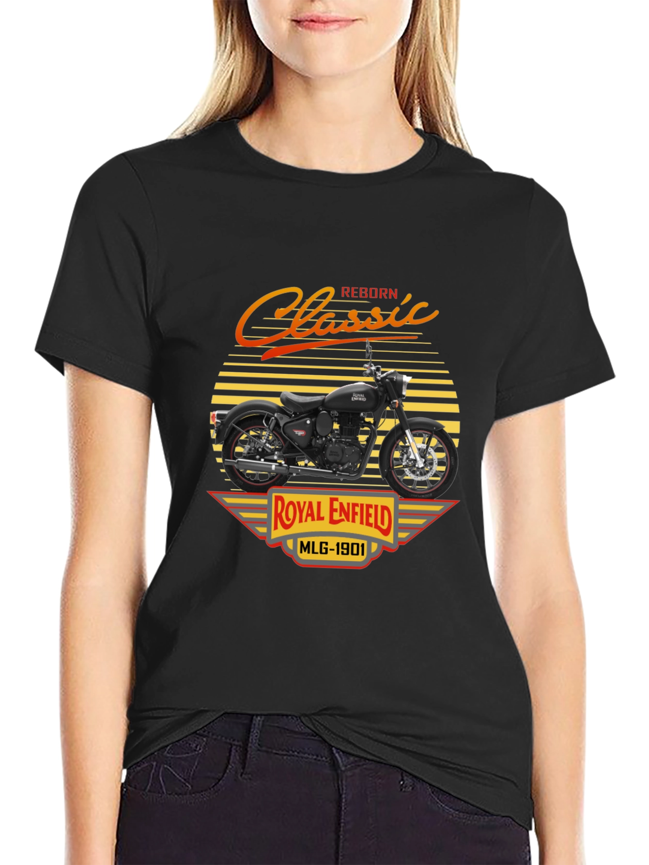 Royal Enfield Classic Reborn Black T-Shirt