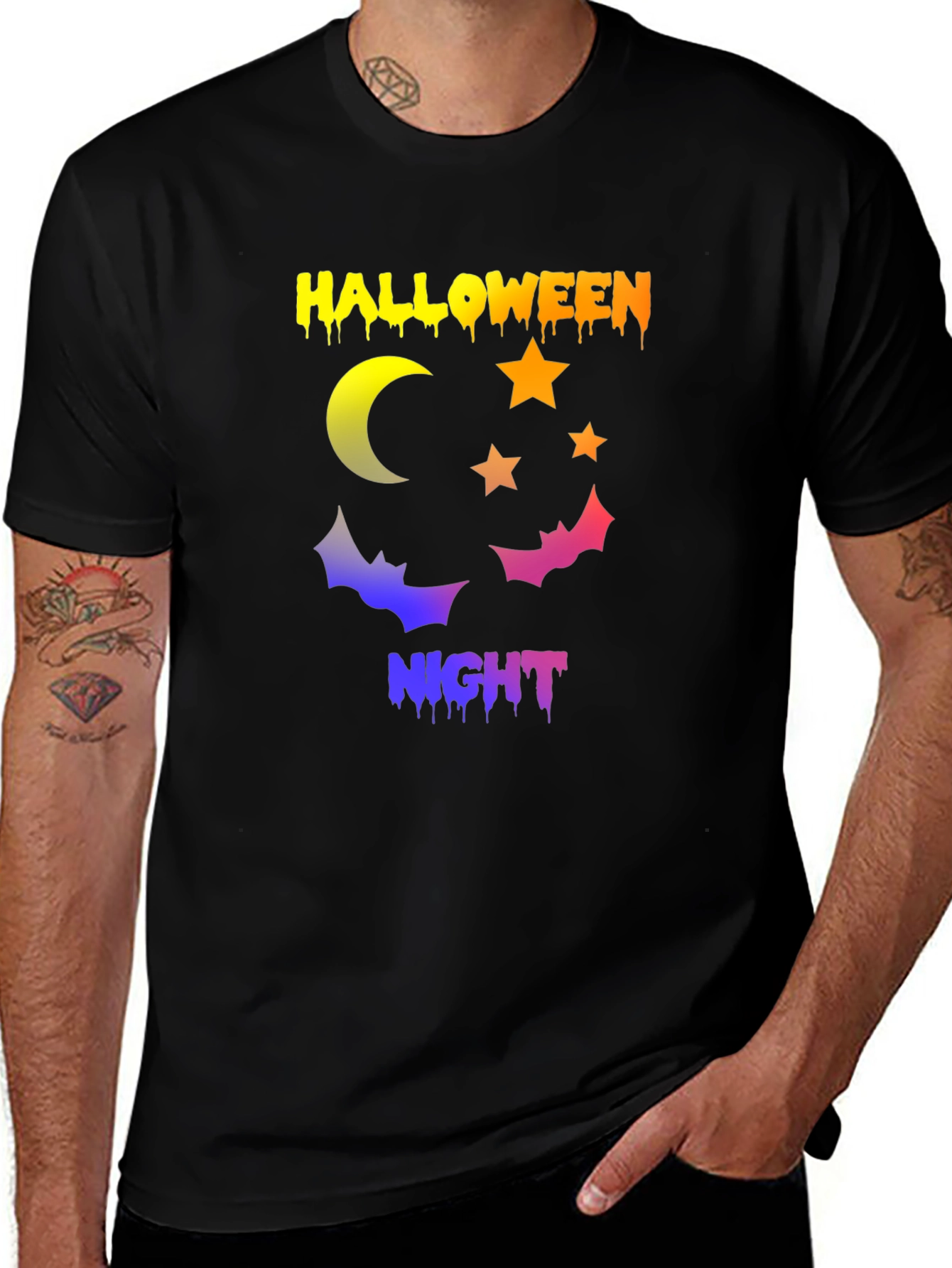 Halloween Night Graphic Tee - Spooky Design