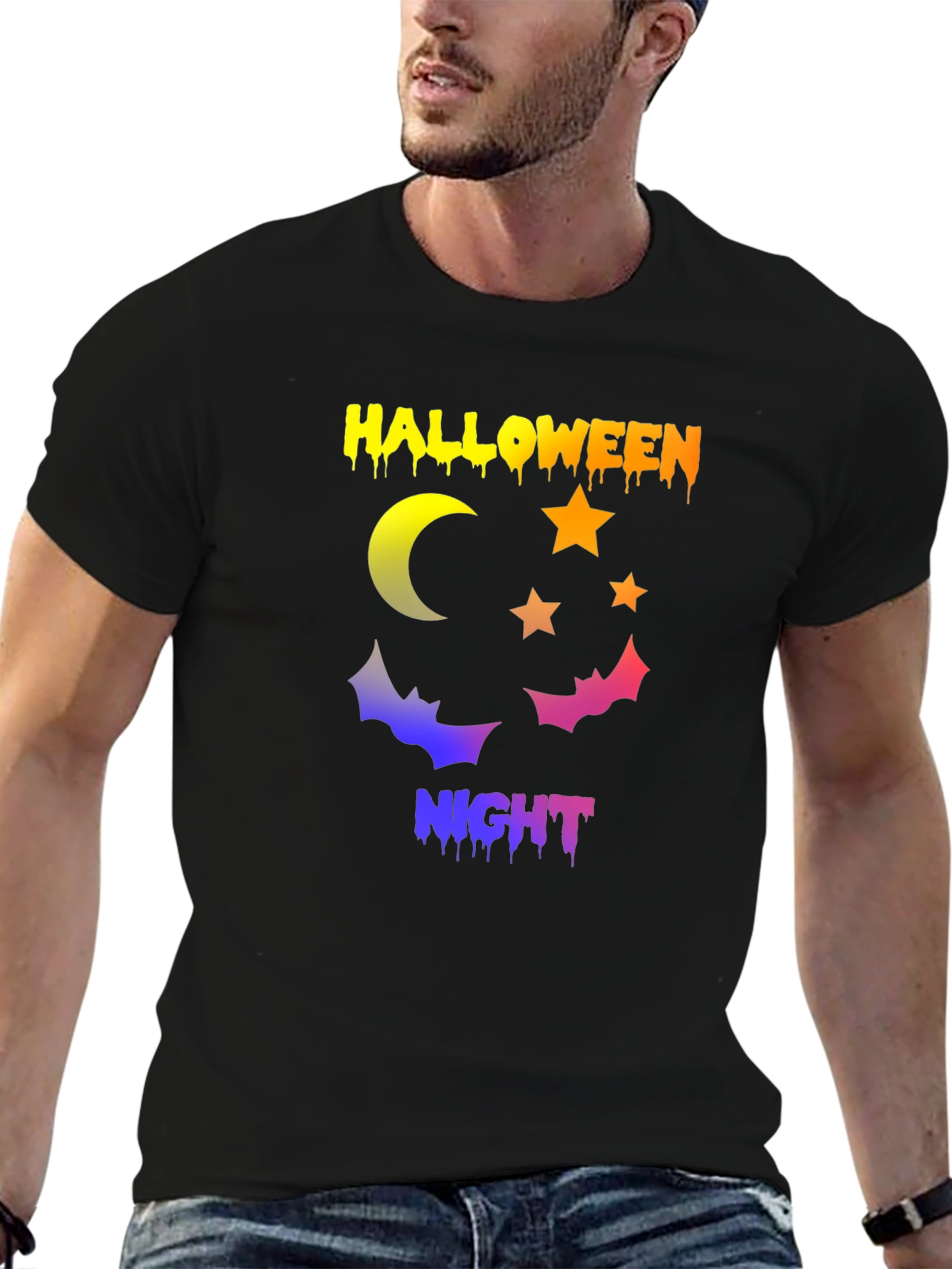 Halloween Night Graphic Tee - Spooky Design