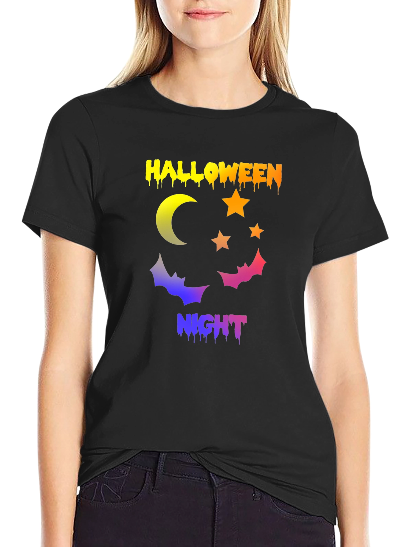 Halloween Night Graphic Tee - Spooky Design