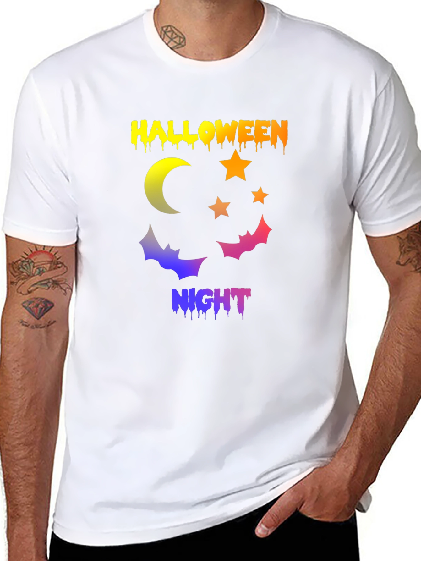 Halloween Night Graphic Tee - Spooky Design