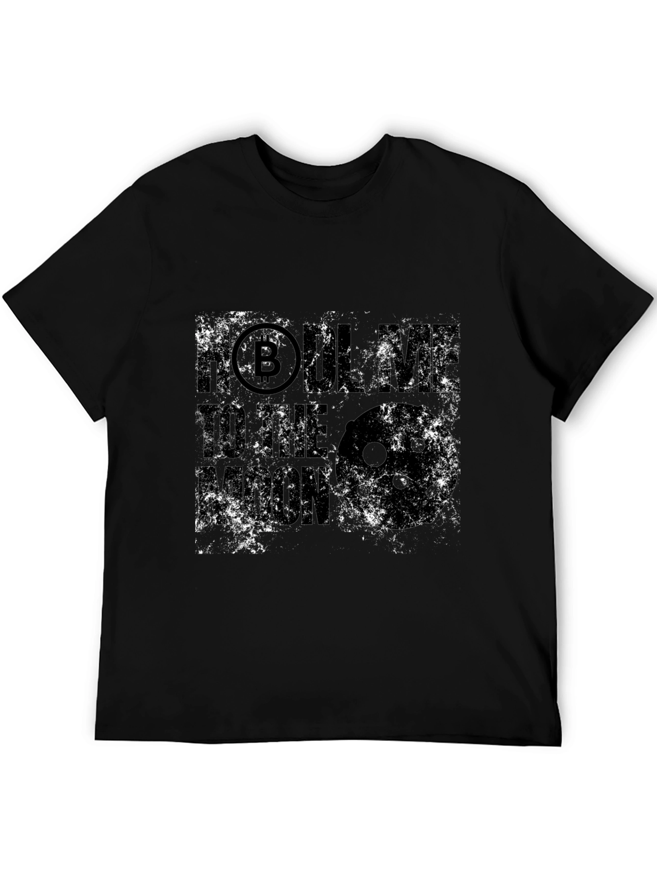 Bitcoin Crypto Distressed Graphic Black T-Shirt