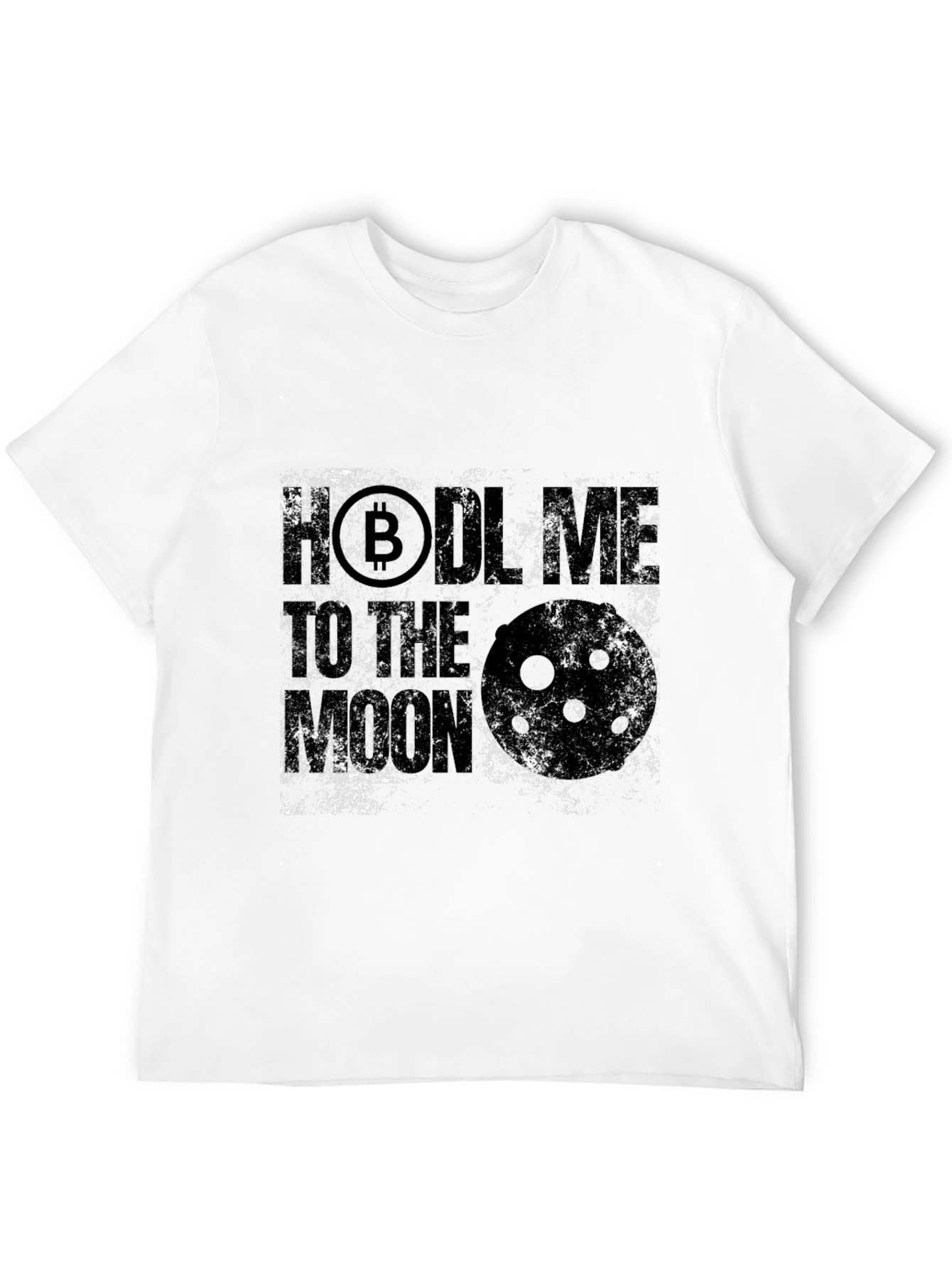 Bitcoin Crypto Distressed Graphic Black T-Shirt
