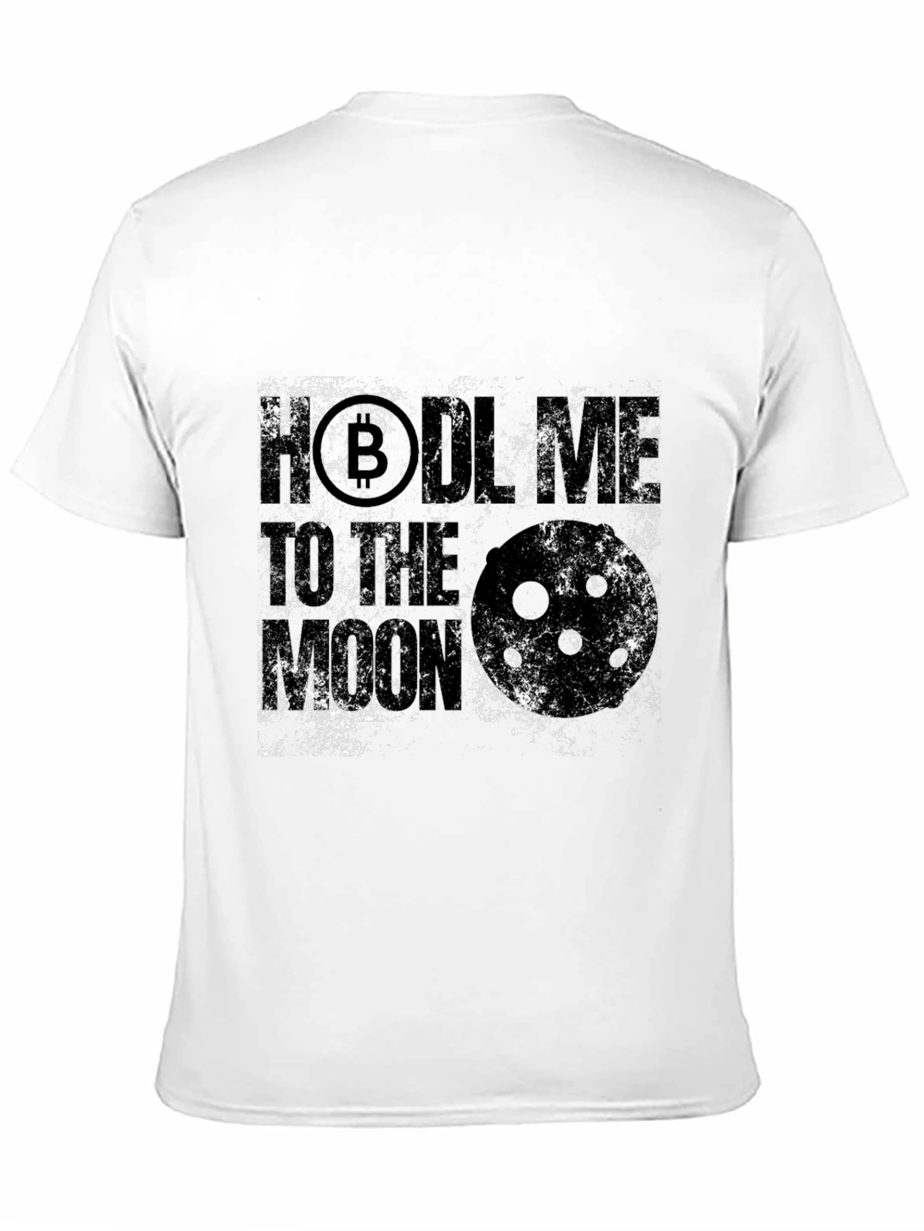 Bitcoin Crypto Distressed Graphic Black T-Shirt