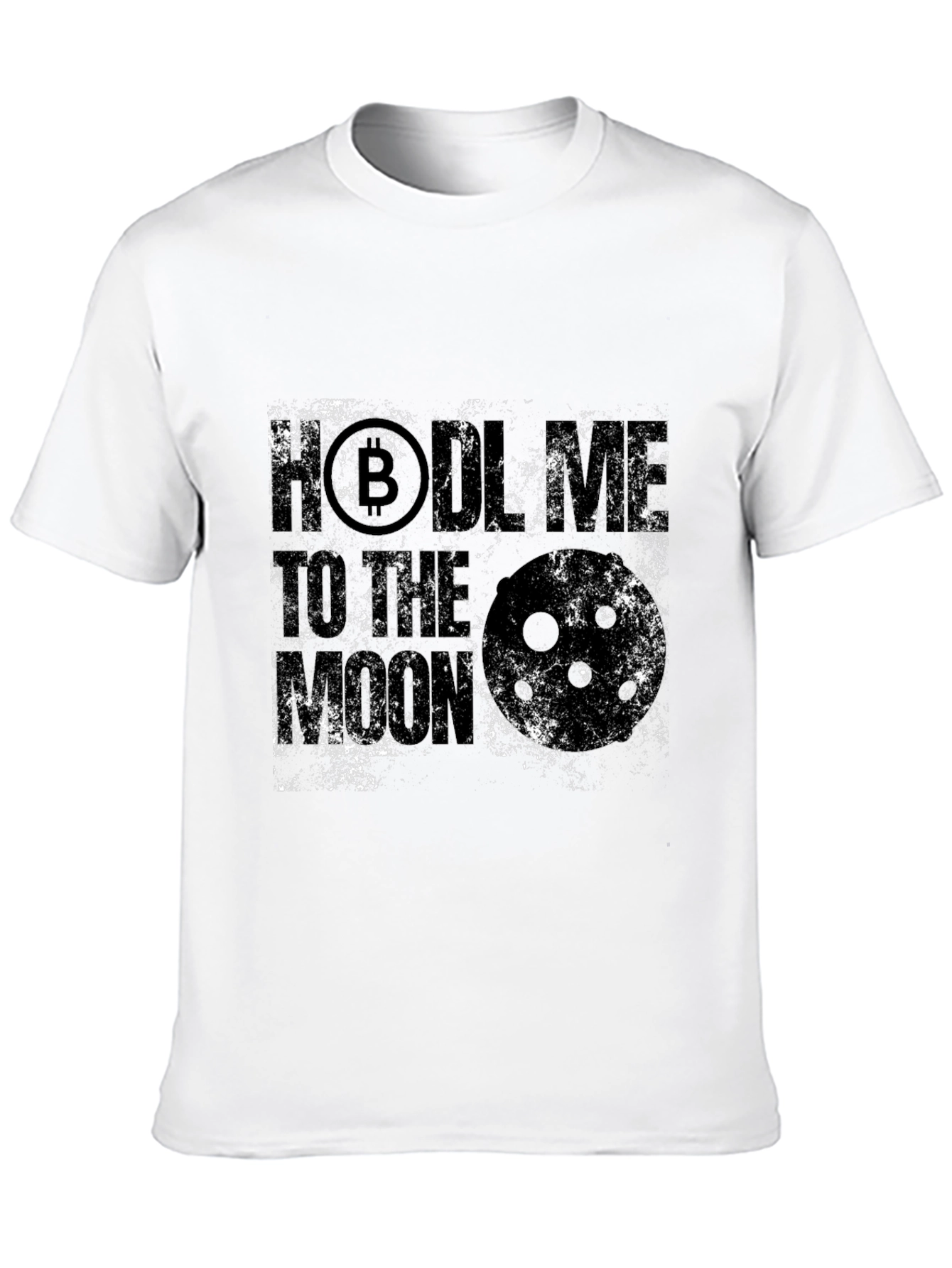 Bitcoin Crypto Distressed Graphic Black T-Shirt
