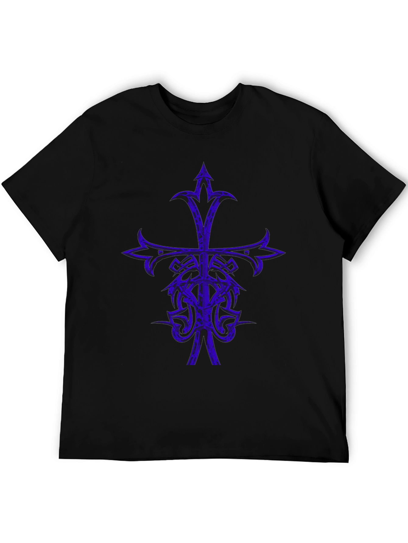 Tribal Cross Graphic Black T-Shirt